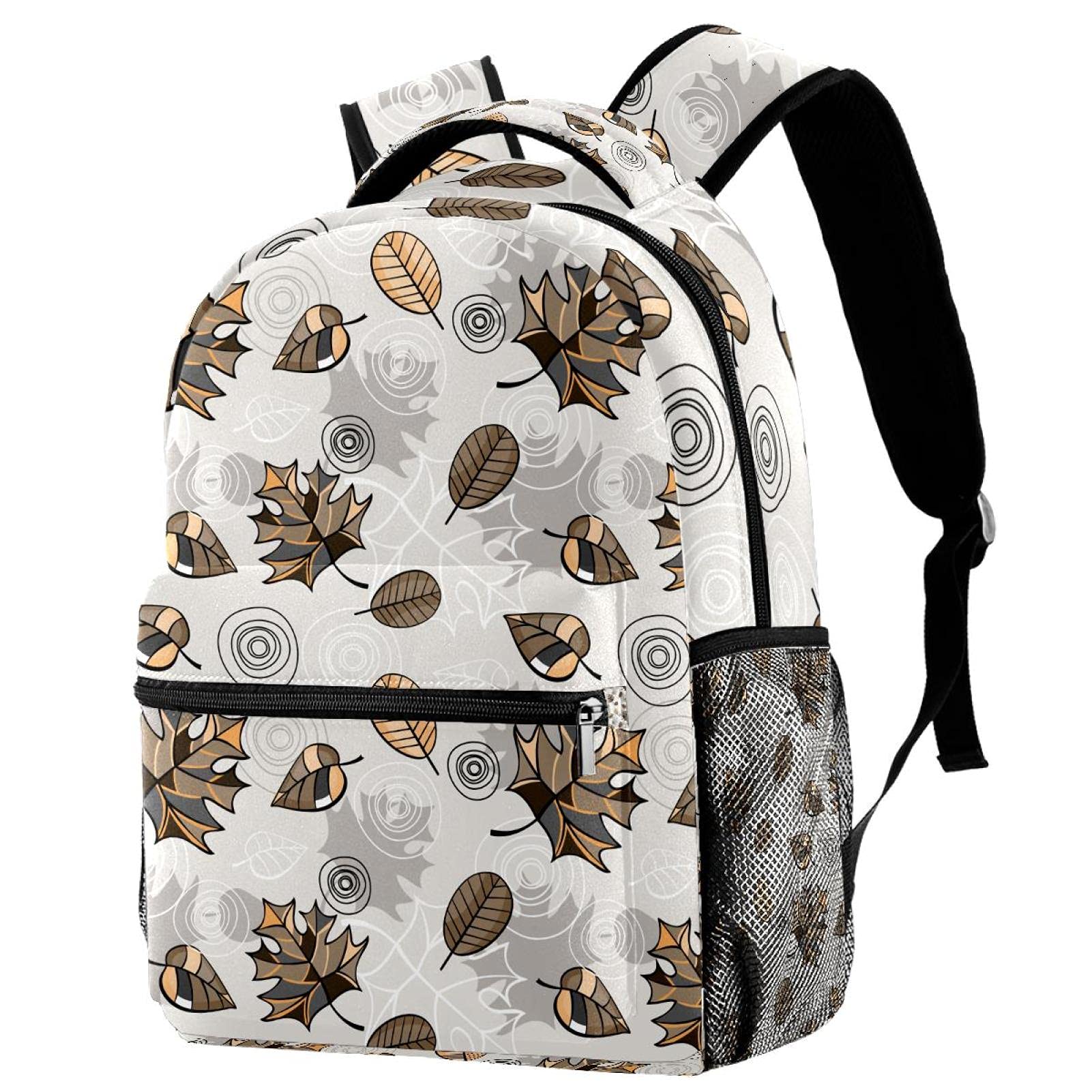 Sac à dos d'école en toile résistante à motif imprimé fleurs d'iris multicolore unique - 7