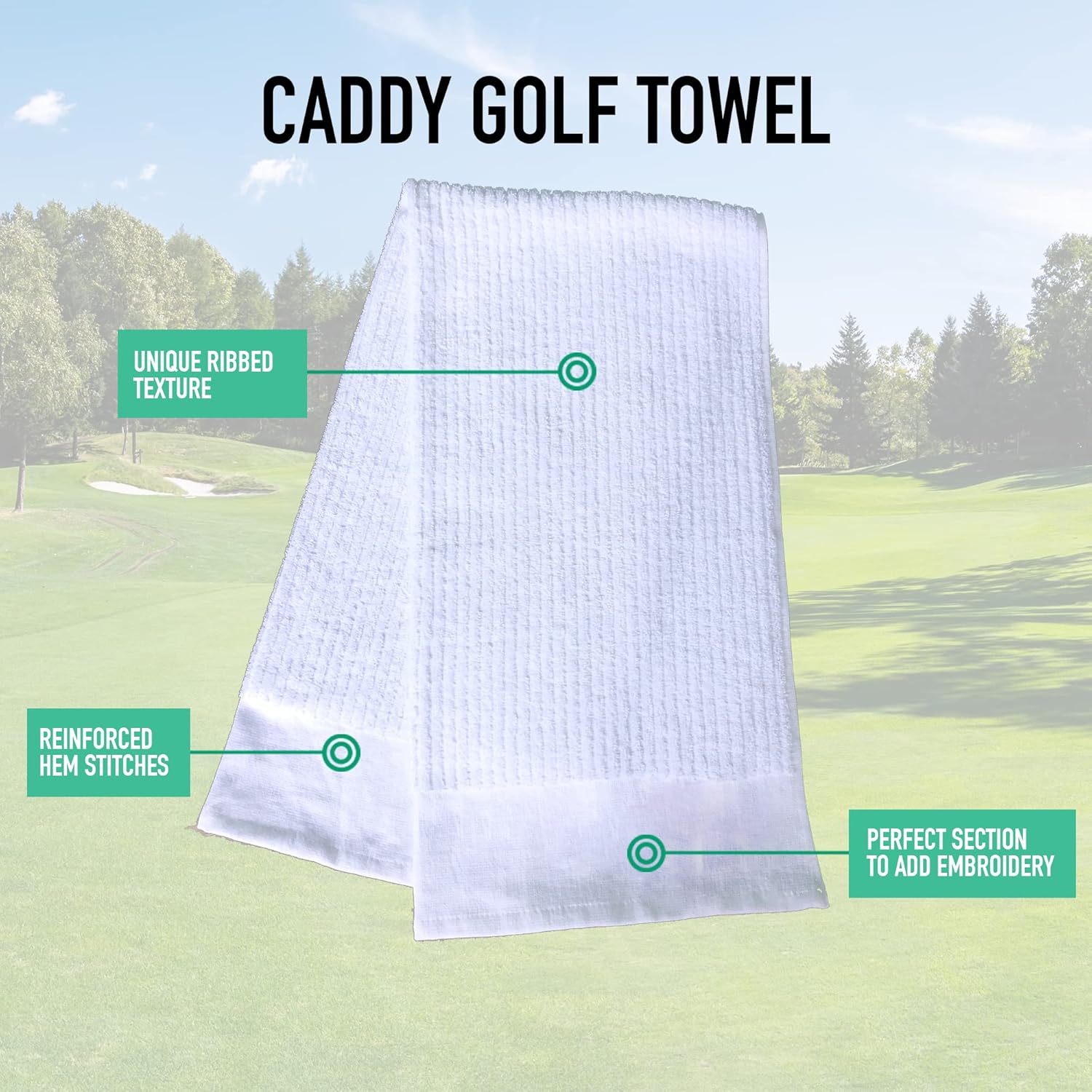 E9 Golf Caddy Towel Large 22″ x 44″ Caddie Style Golf Towel Design