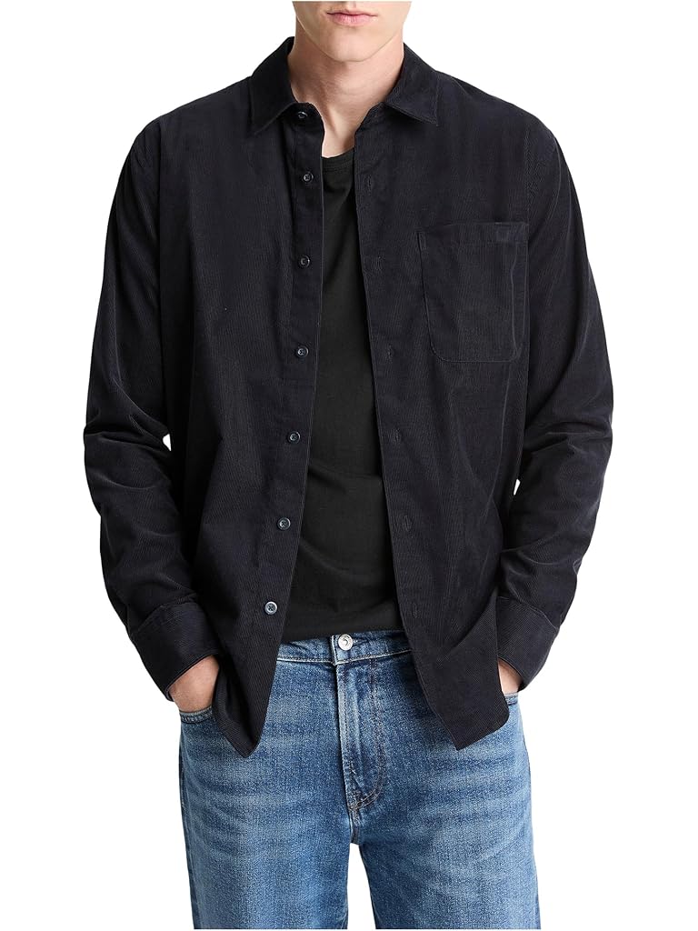 Navy Vince Corduroy Long Sleeve Shirt