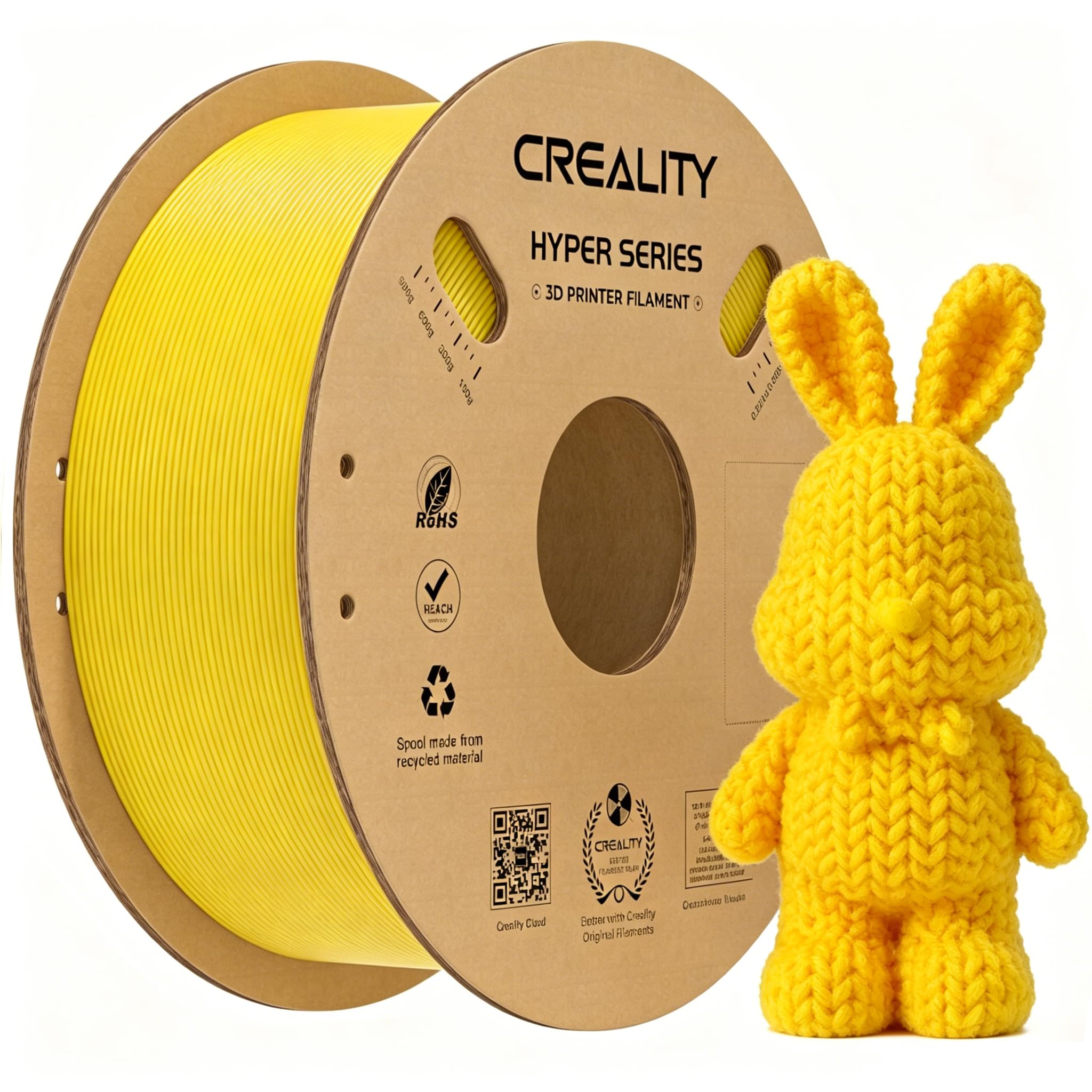 Creality Hyper PLA Filament 1.75mm 1KG,Yellow, 1-Pack