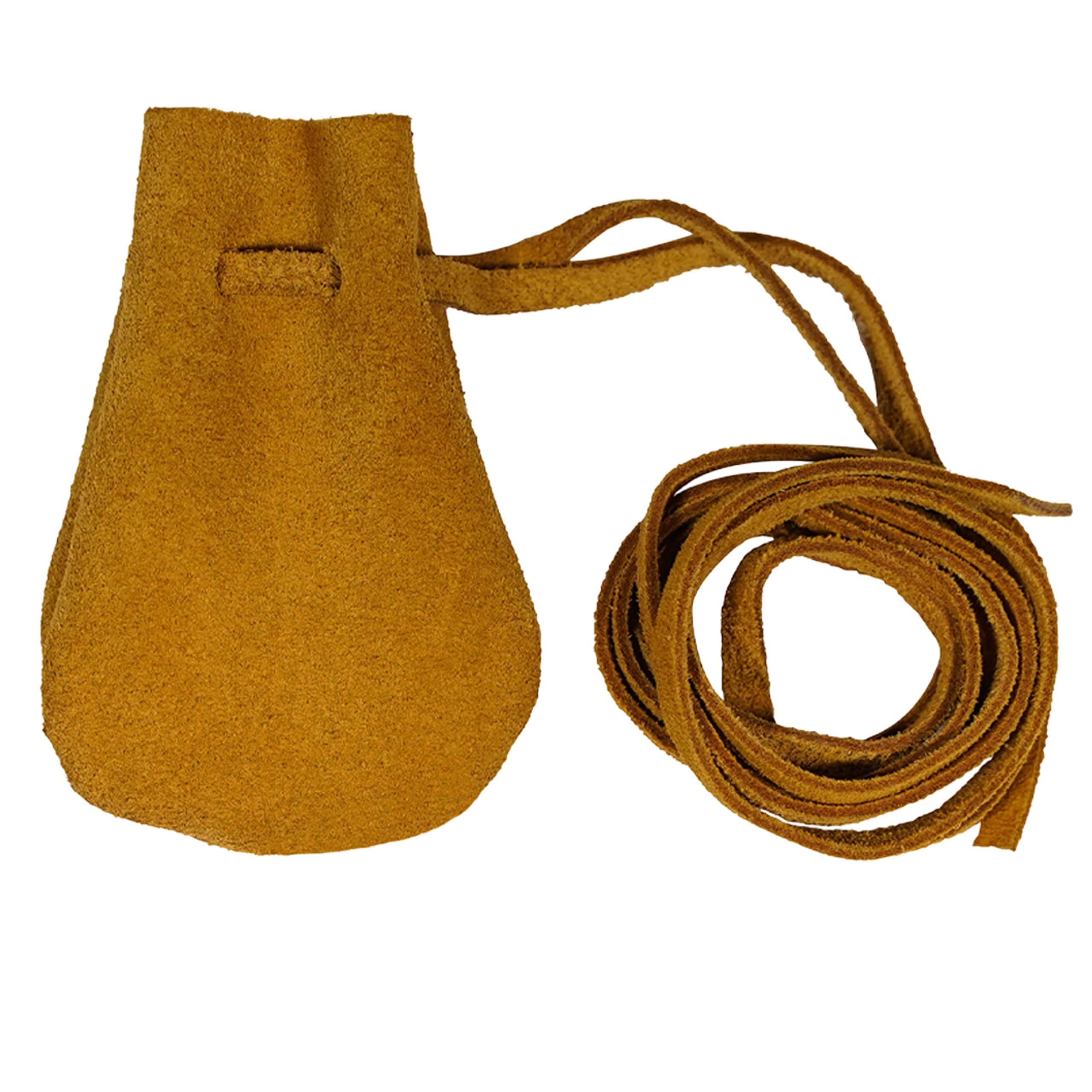 Pack of 1 Mythrojan Small Trinket Pouches Suede Leather Drawstring Coin &amp; Dice Bags for LARP, SCA, Viking &amp; Medieval Events, Color : Yellow