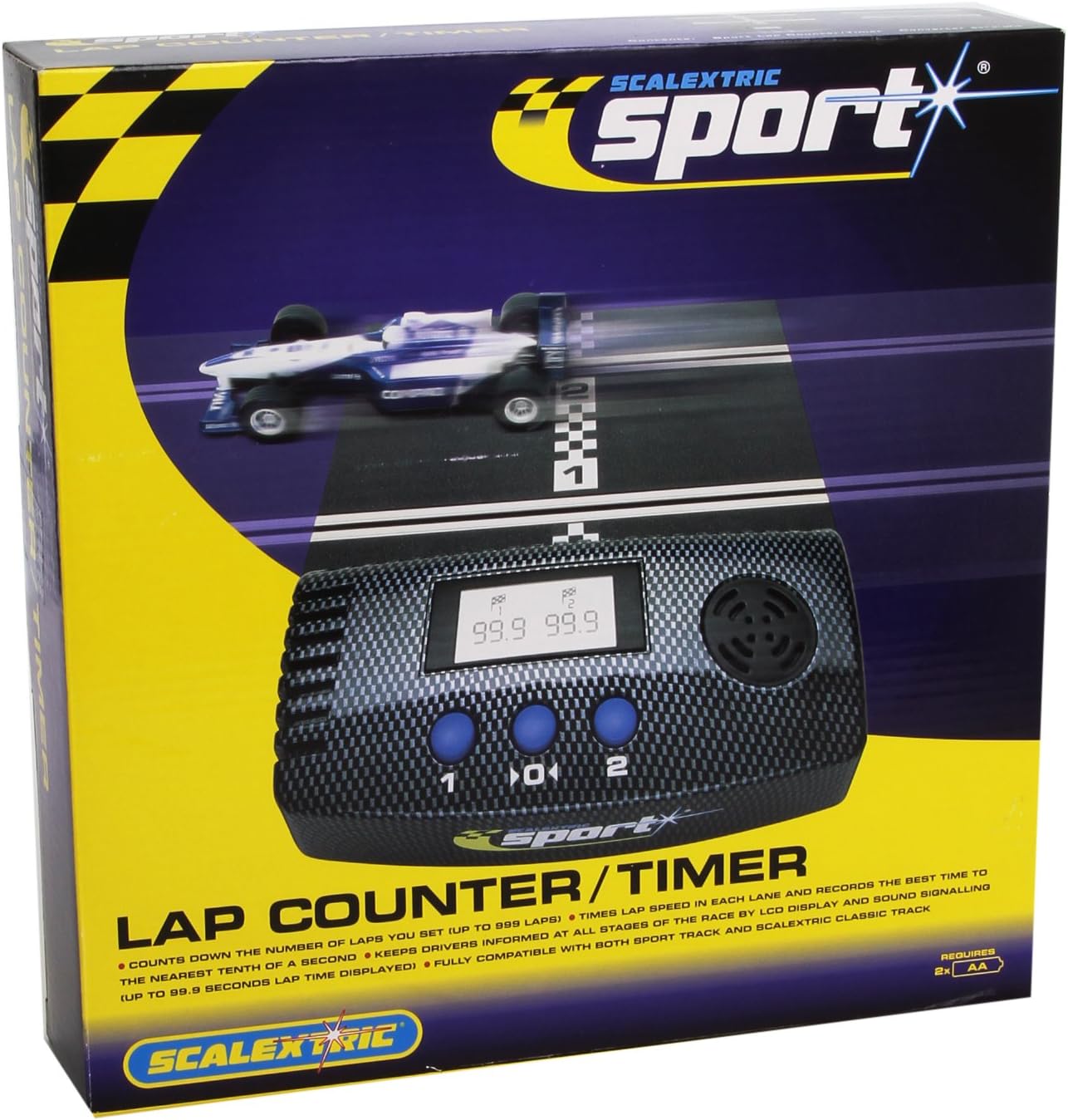 Scalextric C8215 Lap Counter/Timer Incl. X2 175mm Track and X1 straight converter