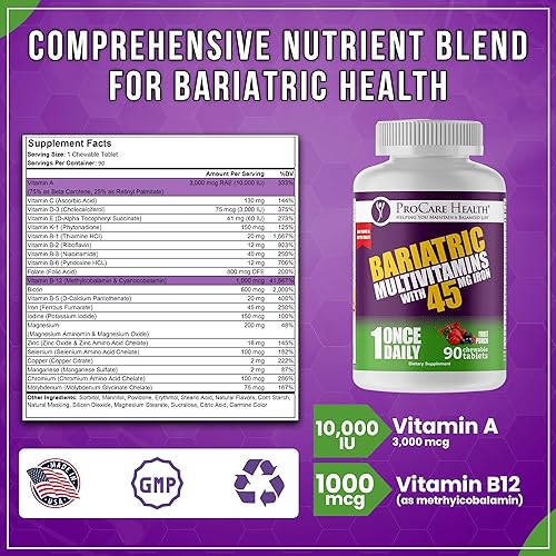 Miniatura 2 de Multivitamínico bariátrico Once Daily  Masticable  Ponche de fruta de 45 mg  90 unidades