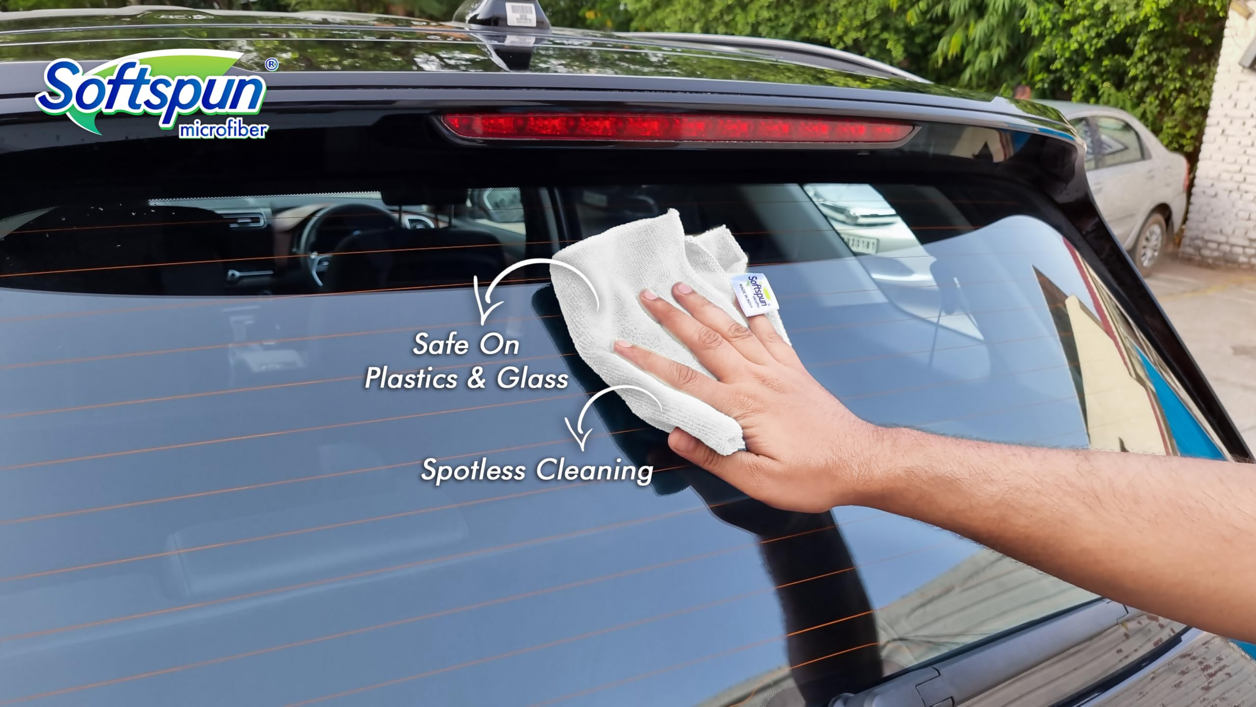 SOFTSPUN Microfiber Cleaning Cloths 4 pcs 40x40cms 220 GSM White! Highly Absorbent Lint and Streak Free Multi Purpose Wash Cloth for Bike & Car Stainless Steel Silverware.… - Image 3 thumbnail