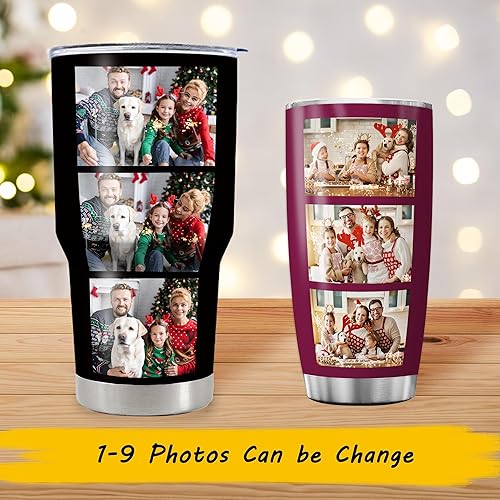 Miniatura 4 de YESCUSTOM Taza de café personalizada con imágenes para hombres y mujeres, 3020 onzas, vaso personalizado de 1 a 9 fotos, taza de acero inoxidable,