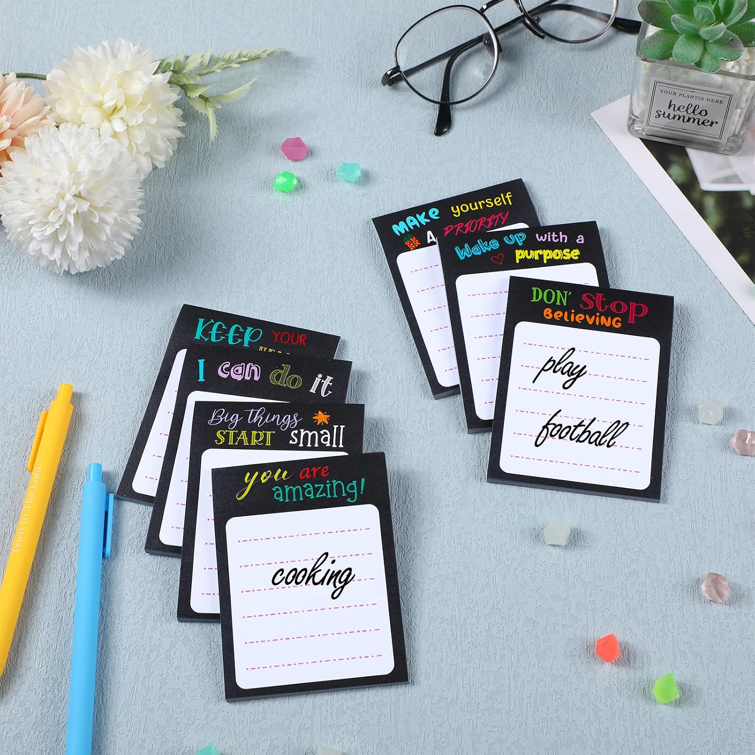Yinder 24 Pcs Inspirational Sticky Notes Gifts, Inspirational, Black Color image 4