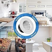 Vista 7 de Hon&Guan Soffit Vents - Cubierta redonda de ventilación de aire de escape de 4 pulgadas con pantalla de mosca integrada para baño, cocina, oficina