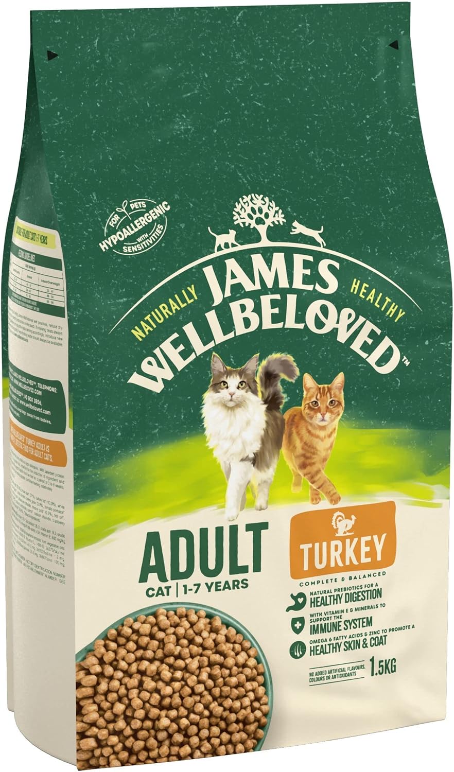James Wellbeloved Turkey and Rice Adult Dry Cat Food 1.5 Kg
