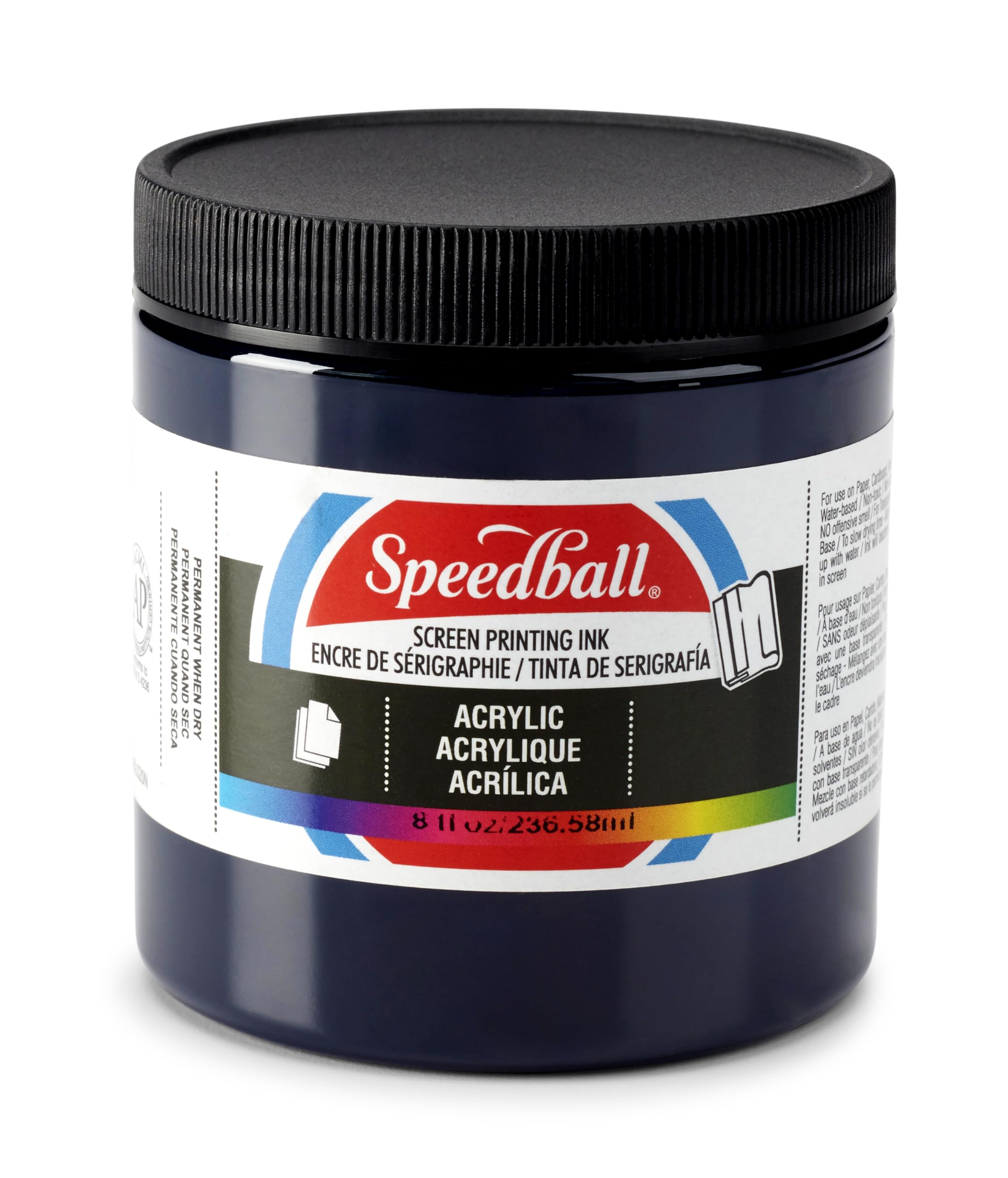 Speedball 004632 Acrylic Screen Acrylic Screen Printing Ink, 8 fl. oz., Dark Blue
