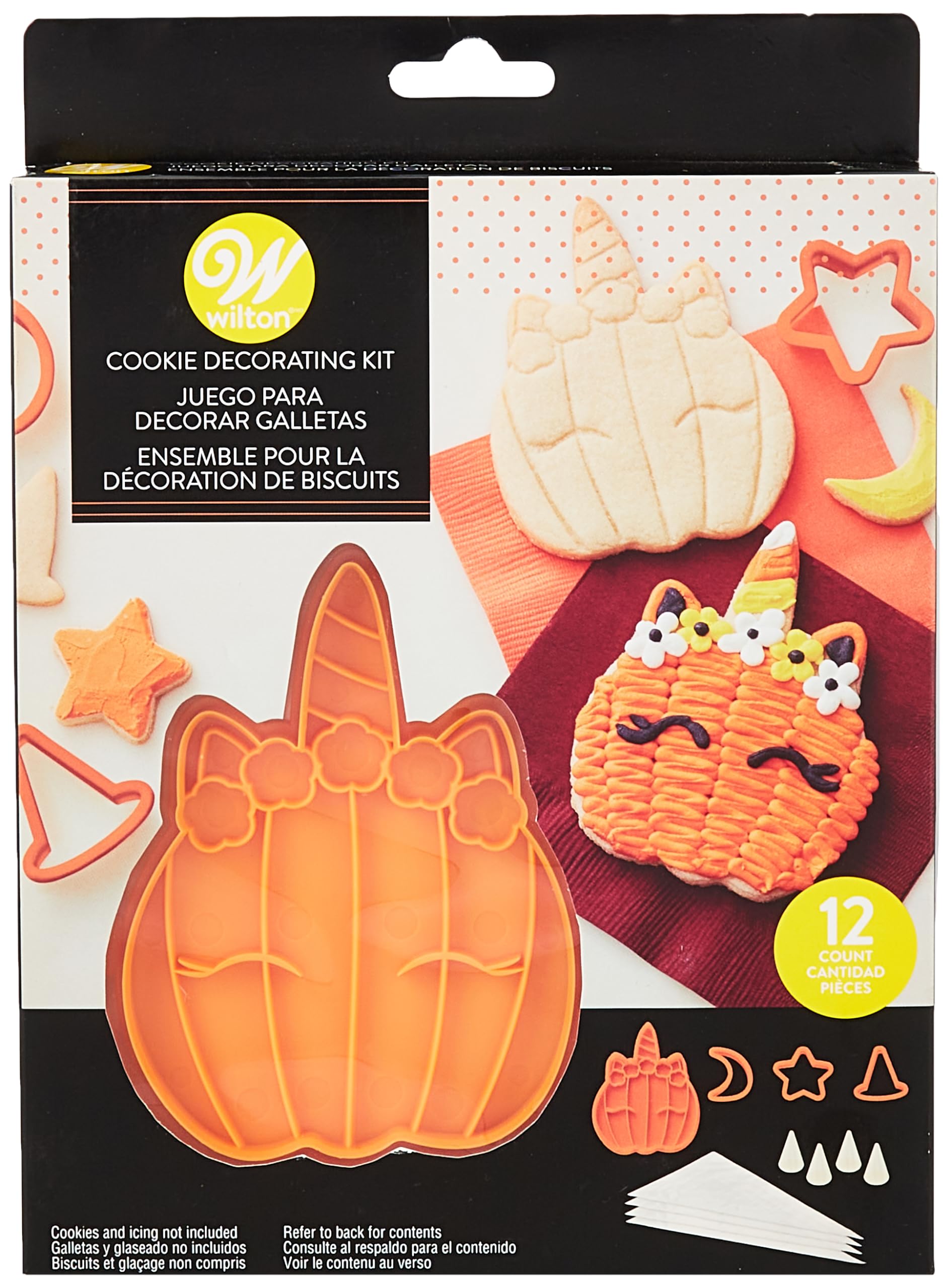 Wilton Halloween Pumpkin Unicorn Cookie Decorating Kit 12-Pieces