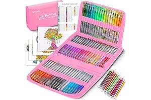 TANMIT 120 Pack Glitter Gel Pens Set with Travel Case