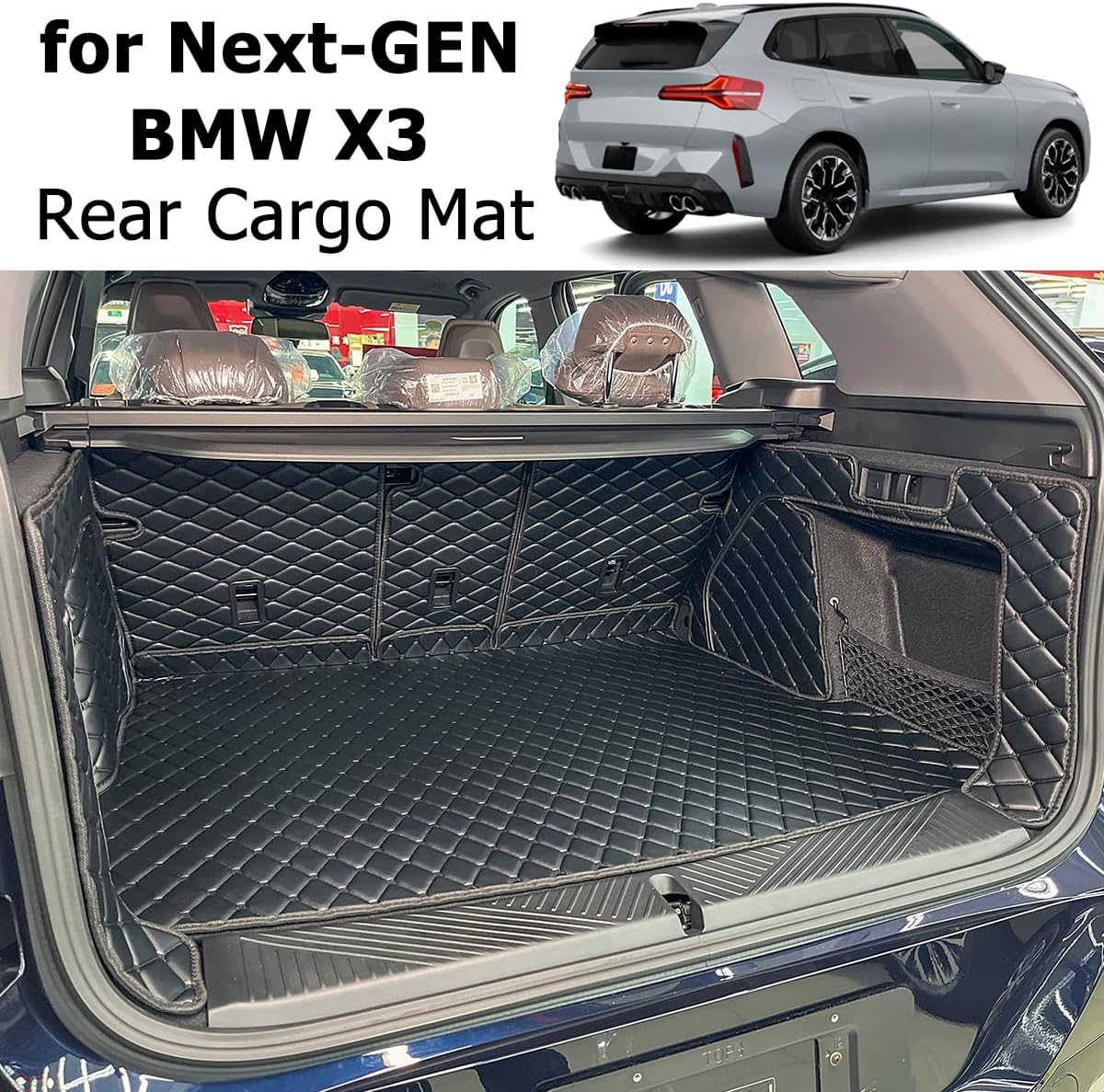 Cargo Mat Compatible with 2025-2026 BMW X3 Trunk Mat (and Rear Left and Right Side Panels) Cargo Liners for X3 - Image 4
