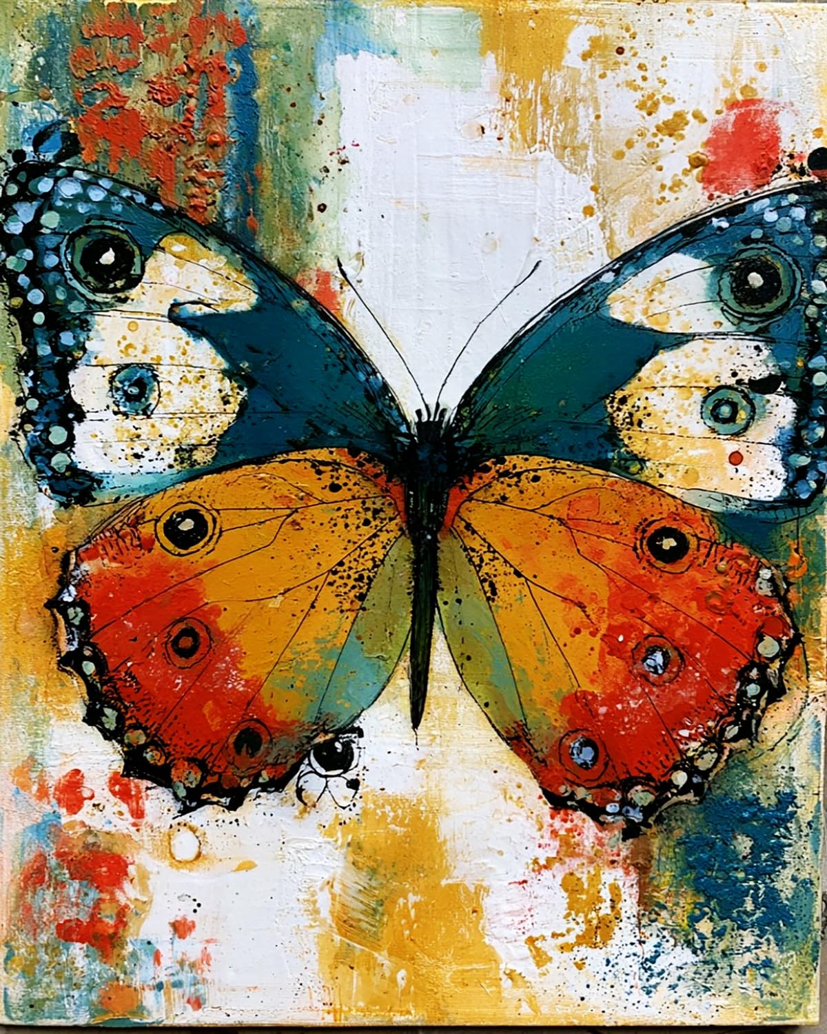 Liubaishi Multicolour Paint By Numbers For Adults, Colourful Butterfly, 40X50 Cm Canvas, Acrylic Painting Kit