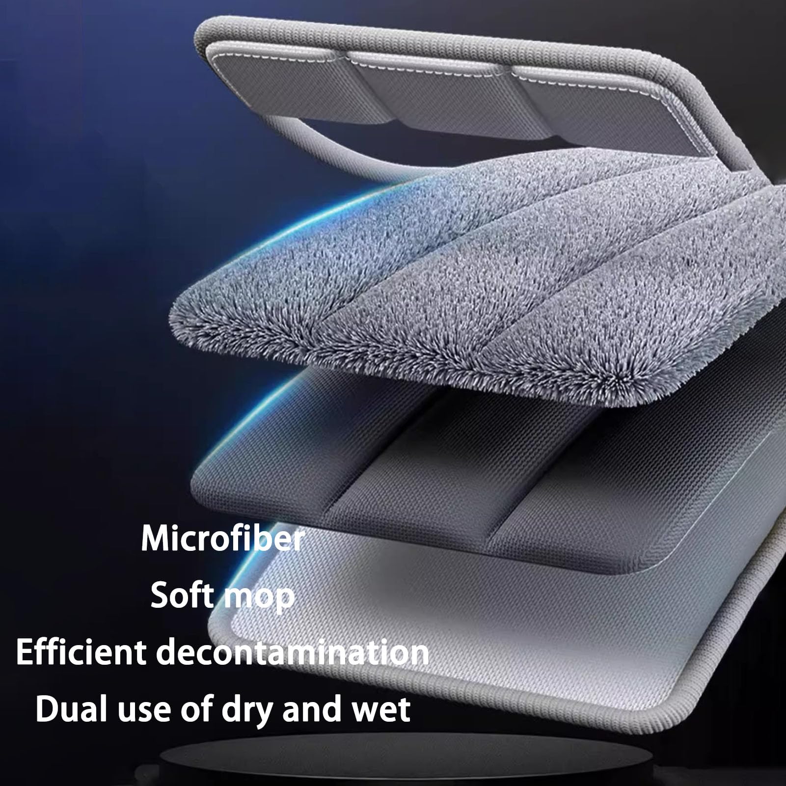 Fregona Autoescurrible Que no Ensucie Las Manos, Fregona Microfibra con Panel de Giratoria, Doble Uso Seco y Húmedo, Mopa para Limpiar Azulejos y Paredes, Suelo, Ventanas, Coches,B,33x12x127cm