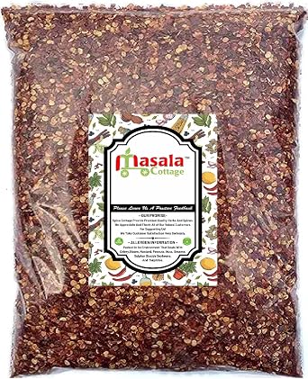 Dried Crushed Chilli Flakes | Red Chilli Flakes Indian Premium Quality by Masala Cottage  25g-1.9kg 90, Grams