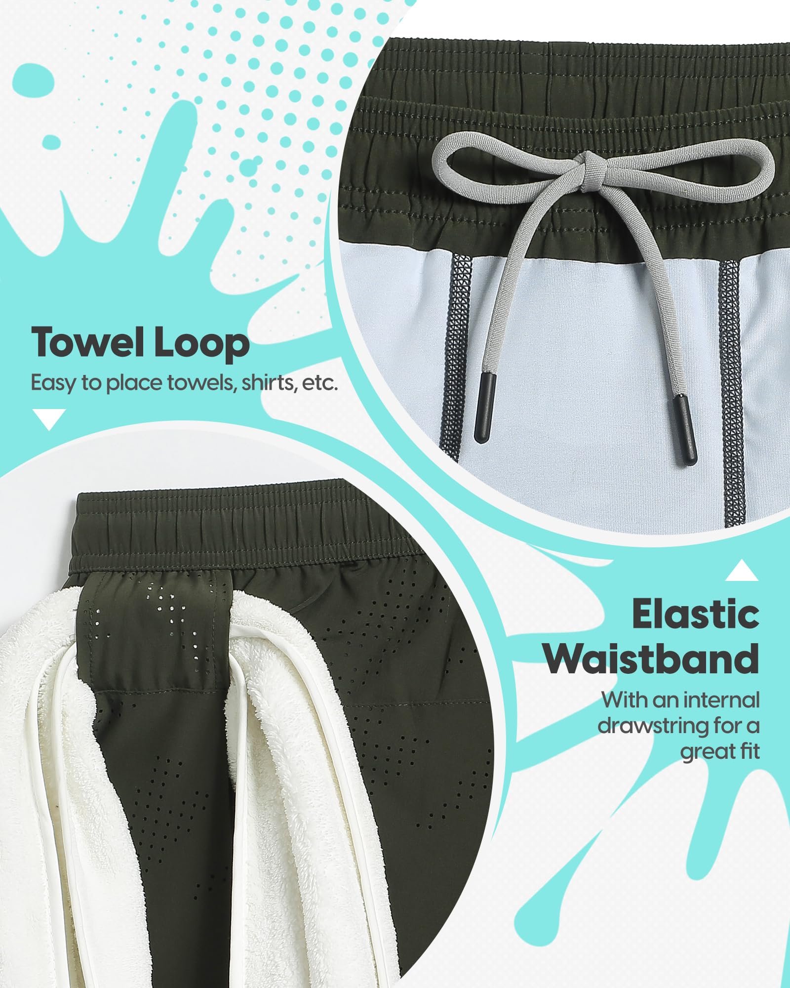 MaaMgic Pantalones cortos de correr 2 en 1 para hombre, con bolsillo para el móvil, de secado rápido, pantalones cortos para correr, fitness, entrenamiento, atléticos