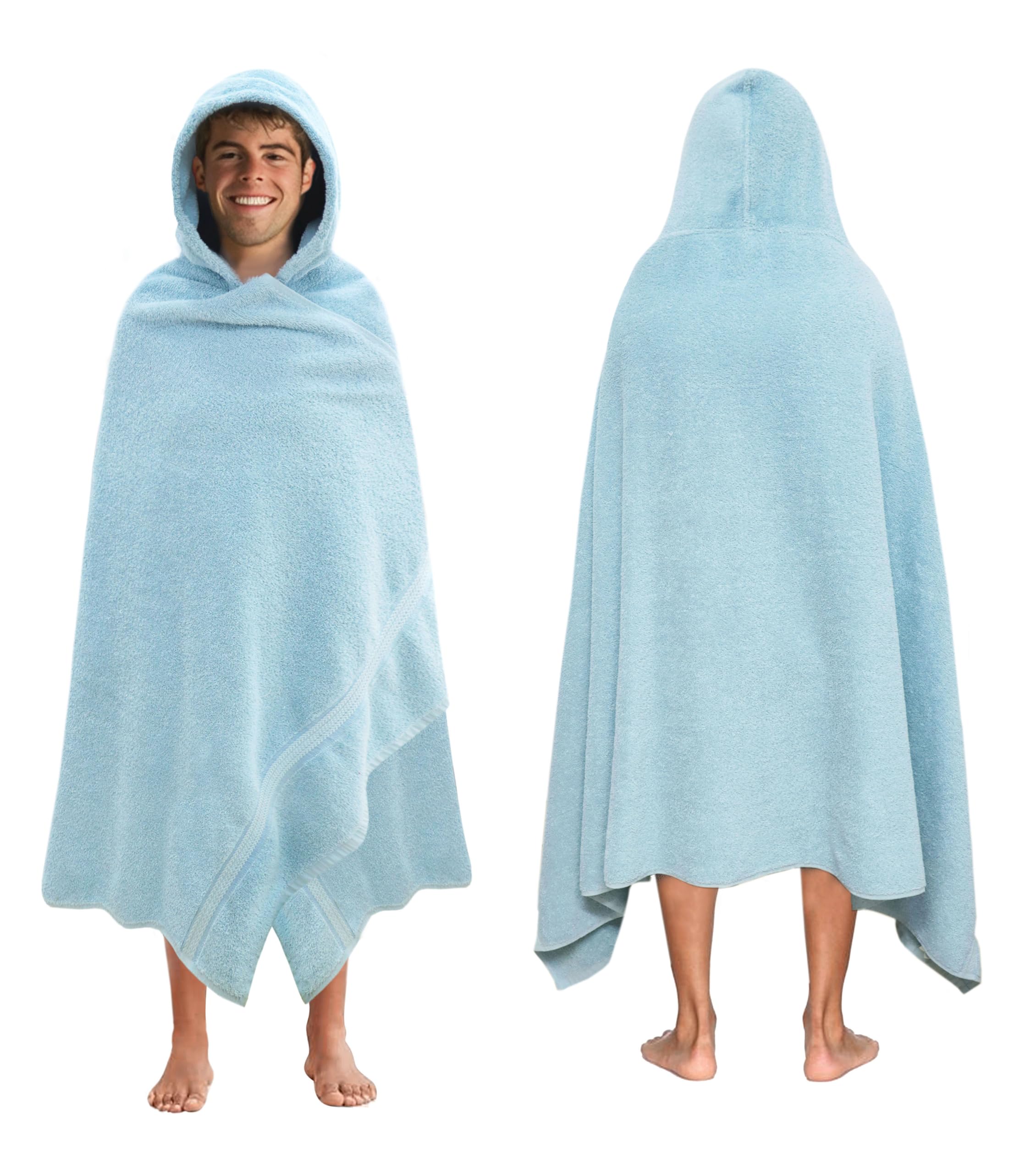 COTTON CRAFT Ultra Soft Hooded Towel – Oversized 35x70 Towel with Hood for Adults - 580 GSM 100% Cotton Ringspun Terry - Pool Beach Bath Sheet Wrap -