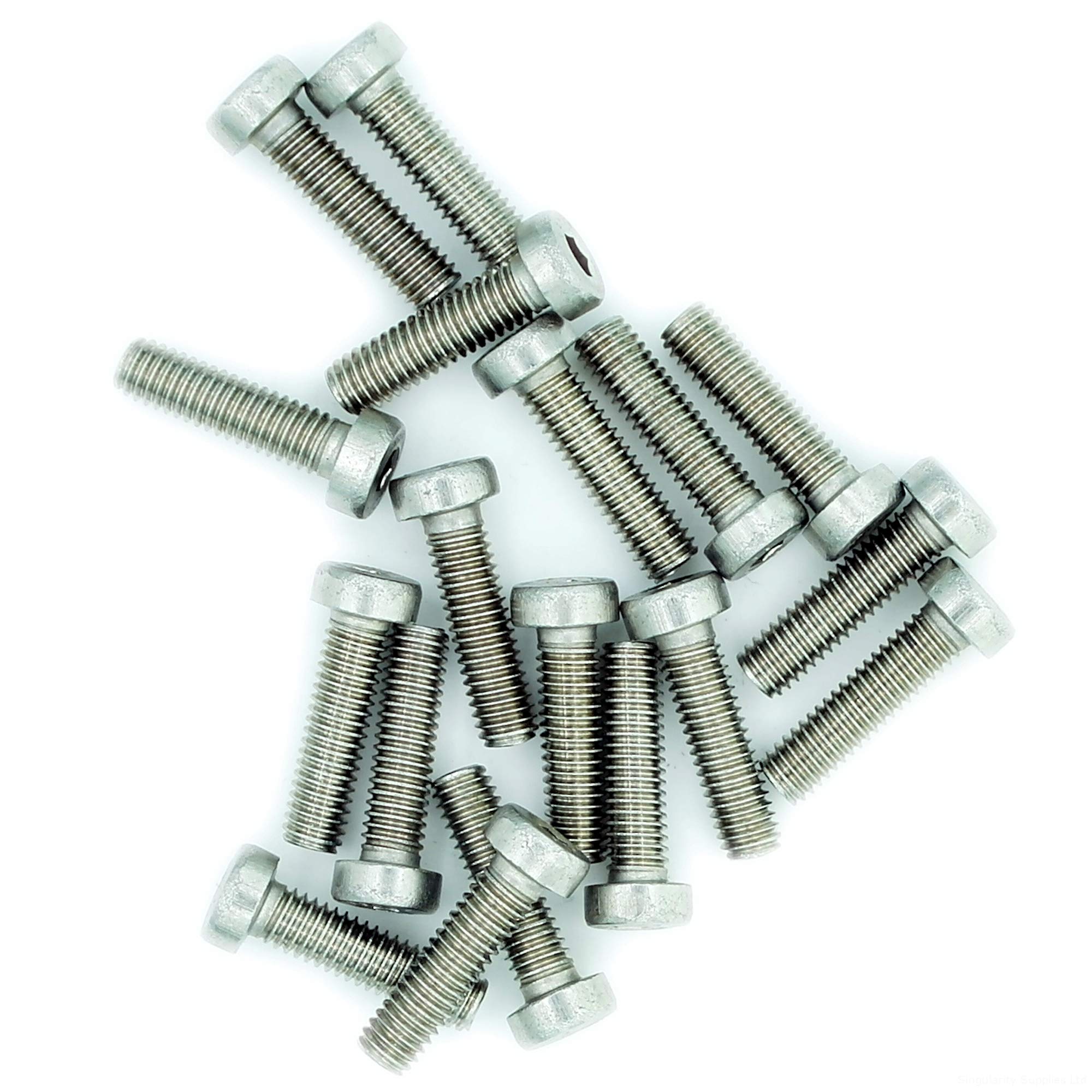 Singularity Supplies M6 (6Mm X 30Mm) Hex Socket Cap Screw (Bolt) (Low Head) - Stainless Steel (A2) (Pack Of 20)