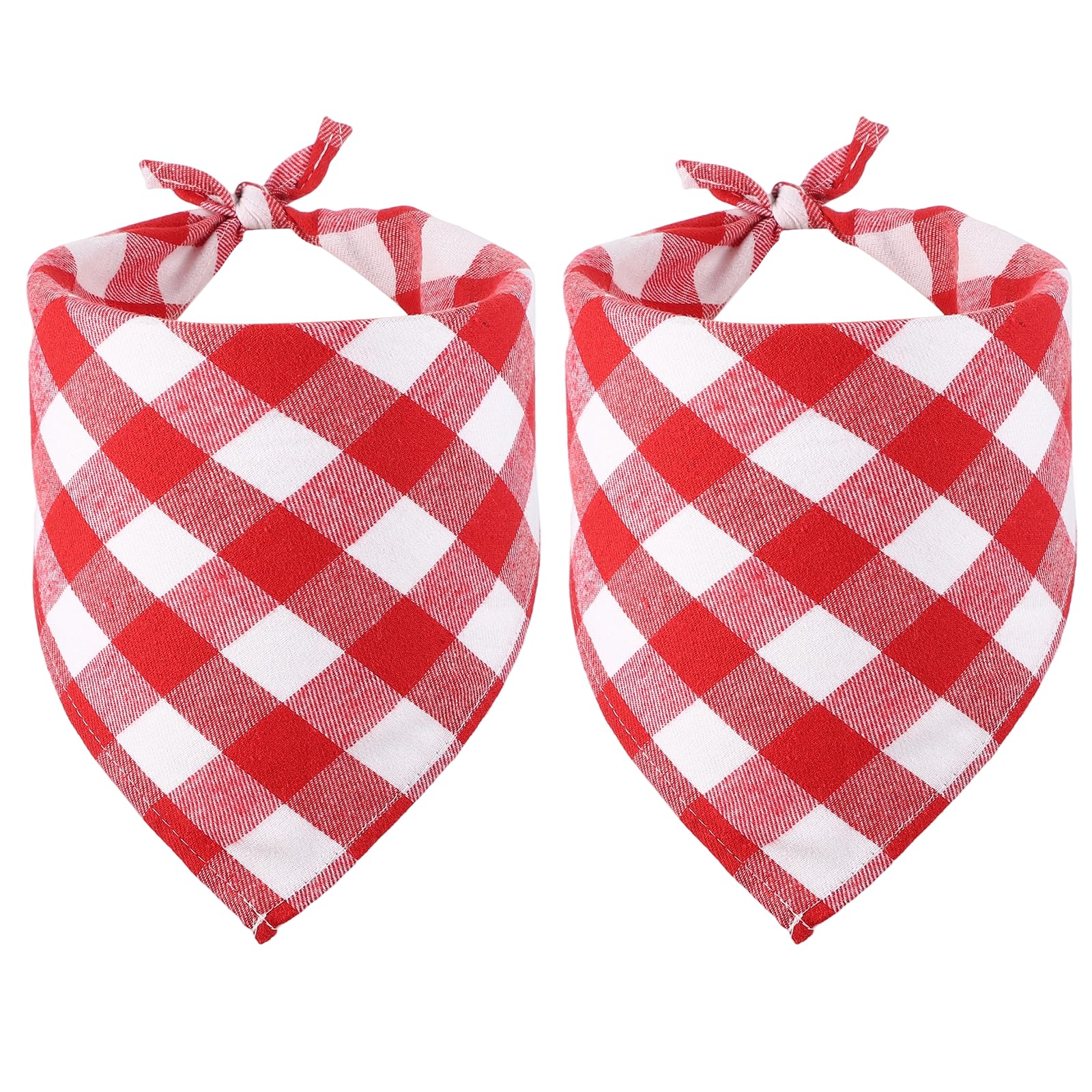 PATIKIL Dog Bandana, 60 x 42 cm Cat Scarf Buffalo Plaid Printing Triangle Handkerchief Accessories Adjustable Bibs Washable, (Pink), Intended for Small Medium, Large Pet/Puppies