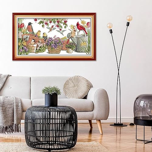 Miniatura 8 de Maydear - Kit de bordado de punto de cruz con estampado para principiantes, hilo 11CT de 3 hebras