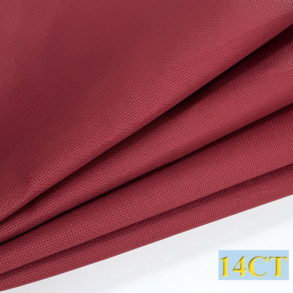 Aida Cloth Big Size 14 Count,White Cross Stitch Fabric (Wine red, 18 * 12in)