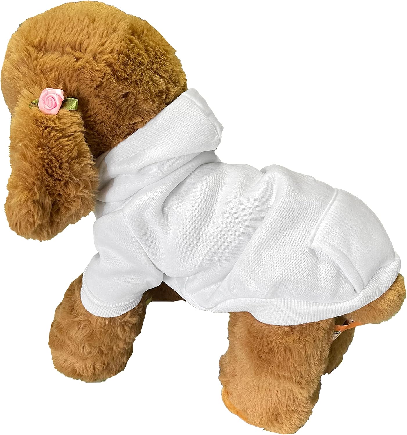 Suéter con Capucha para Perros, Blanco, Talla Pequeña