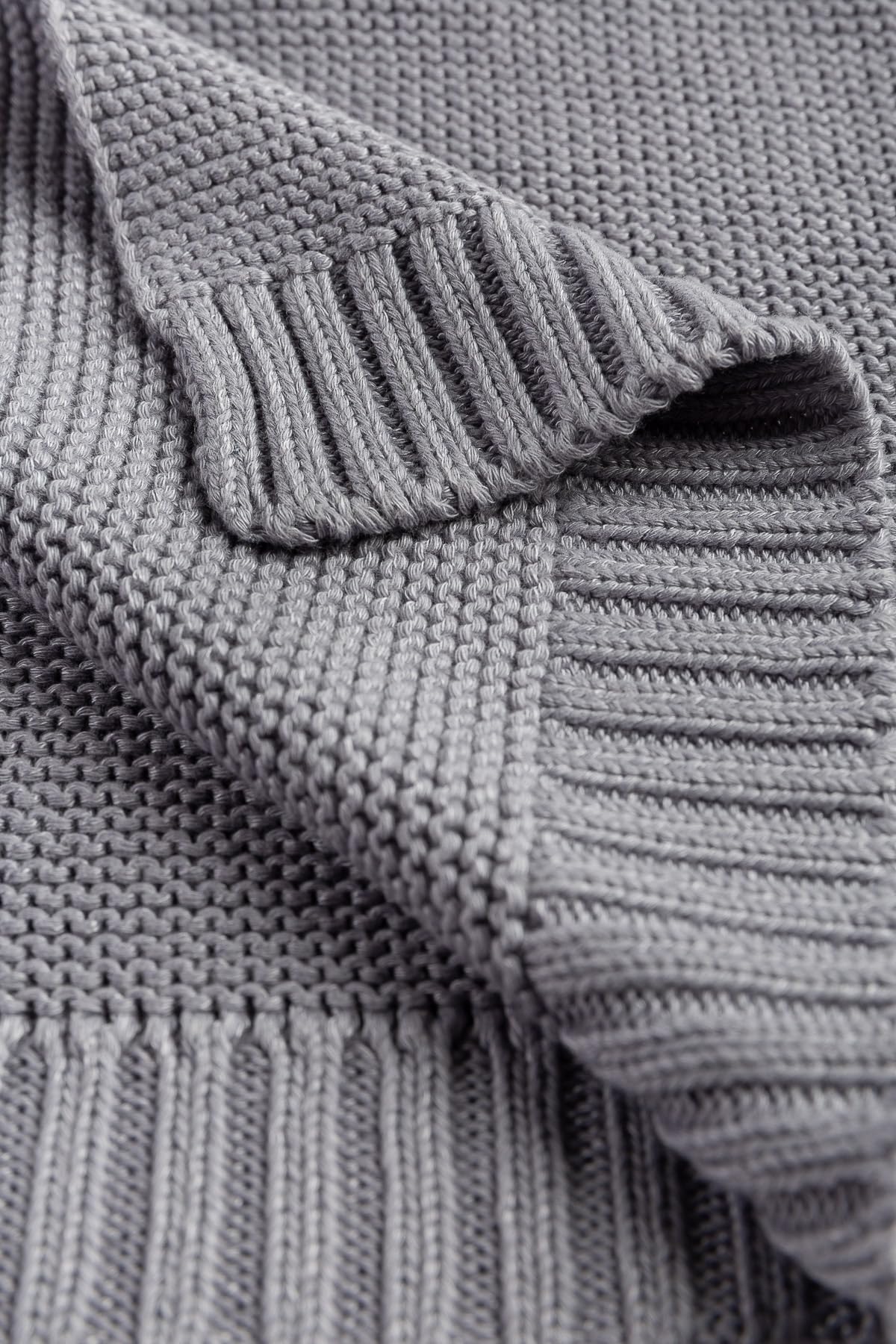 Coperta per neonati in cotone e bambù - Coperta morbida per neonati 80x100 cm - Coperta leggera a maglia per neonati e bambini - Grigio