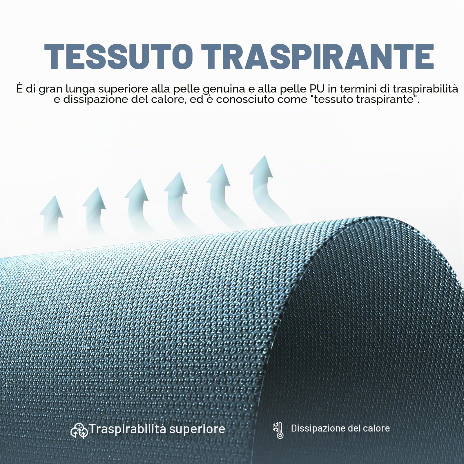 GTPLAYER Sedia da gioco, sedia da ufficio traspirante in tessuto di alta qualità, sedia ergonomica PC, regolabile e girevole con poggiapiedi, blu