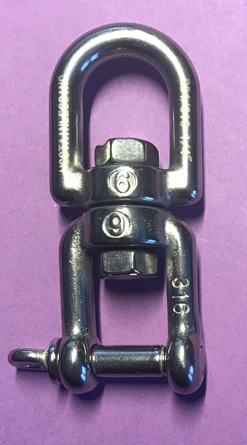 US Stainless Stainless Steel 316 Anchor Swivel Eye and Jaw 6mm or 1/4" Marine Grade - Image 2