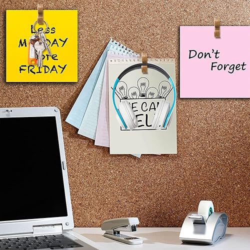 Miniatura 6 de Ganchos de madera para tablero de corcho, tachuelas decorativas para el pulgar para colgar en la pared, 30 piezas para tablón de anuncios o mapa de