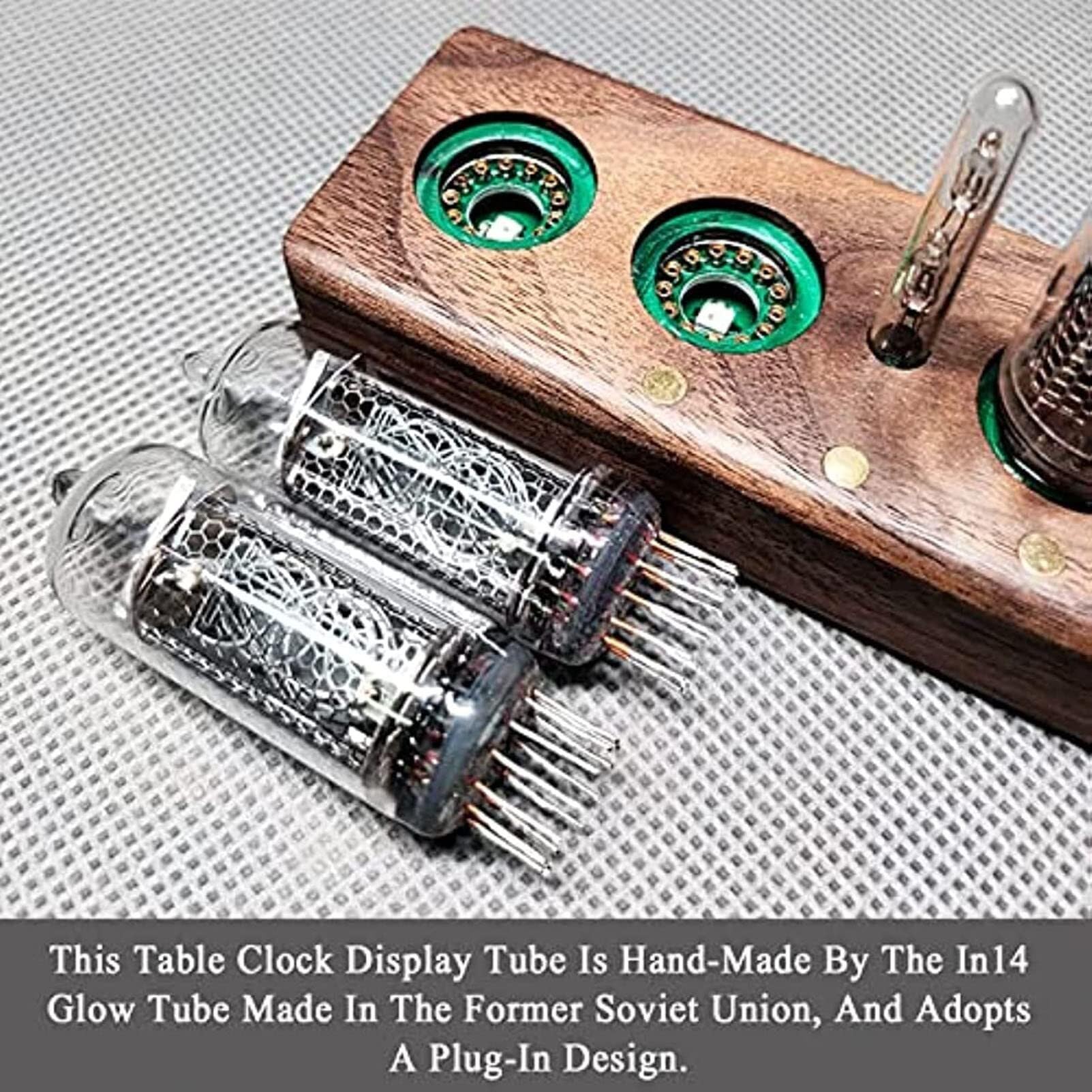 Zegar w stylu retro Nixie, zegar z lampką próżniową DIY ze sterowaniem aplikacją, 14 lamp cyfrowych, 10 poziomów jasności, prezent dla ukochanej osoby lub przyjaciela