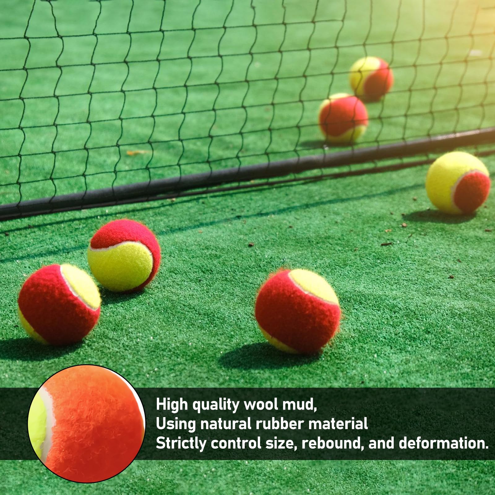 Palline Stage 3 Senza Pressione Palline Tennis Bambini Leikurvo 6 Palline Da Tennis Arancioni, Per Principianti, Tennis, Allenamento Per Bambini, Stage 3 Pallina Tennis Palle Tennis Rosse Livello 3