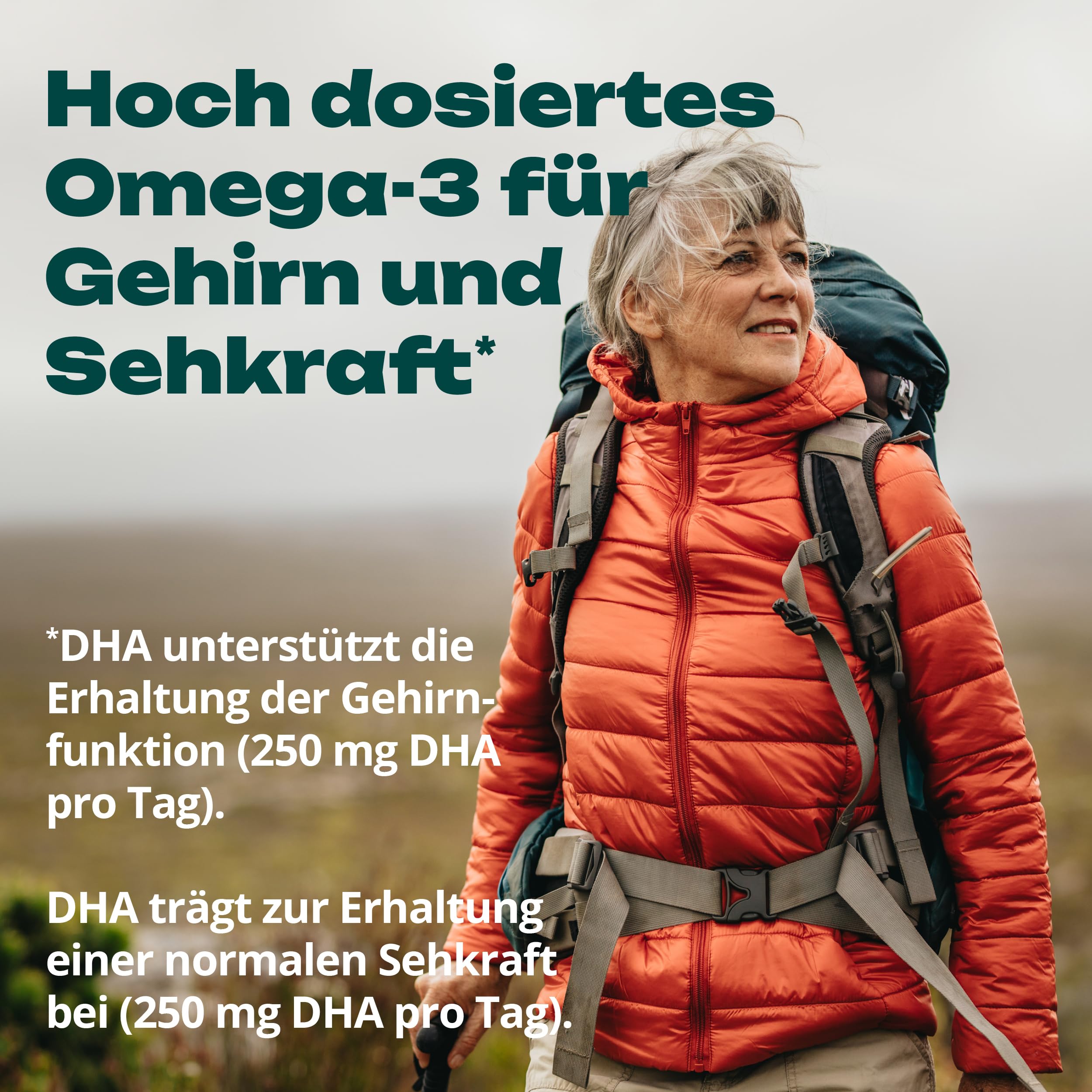 SINOPLASAN Omega 3 Vegan - 180 Kapseln - 576mg DHA & 288mg EPA