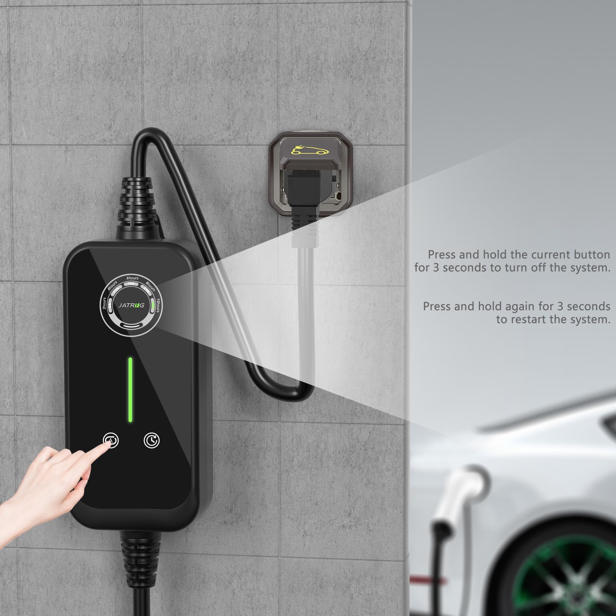 P1 EV Ładowarka 7,2 kW 10M 32A|24A|16A|13A|8A Typ 2 Stacja ładująca Samochód Elektryczny Przenośny Prąd Przełączany Samochód Elektryczny Szybka ładowarka
