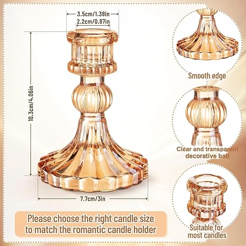 Miniatura 3 de Maxcheck Juego de 6 portavelas de cristal cónico para candelabros, portavelas decorativo para boda, fiesta de Navidad, centro de mesa, aniversario,