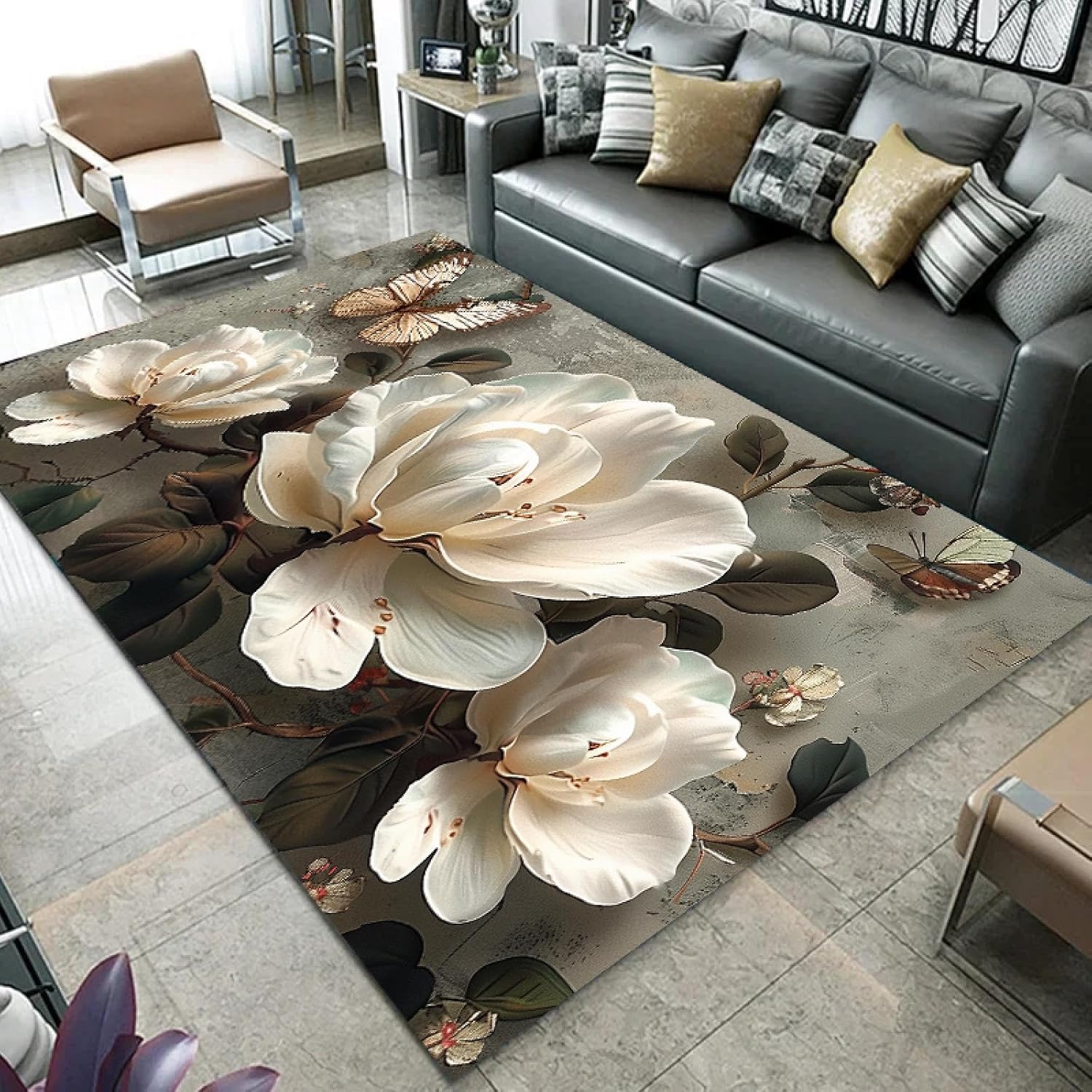 Flower Printed Carpets for Living Room Decor Chinese Style Home Office Hotel Floor Mat Coffee Table Bedroom Decor Rugs 160x220cm