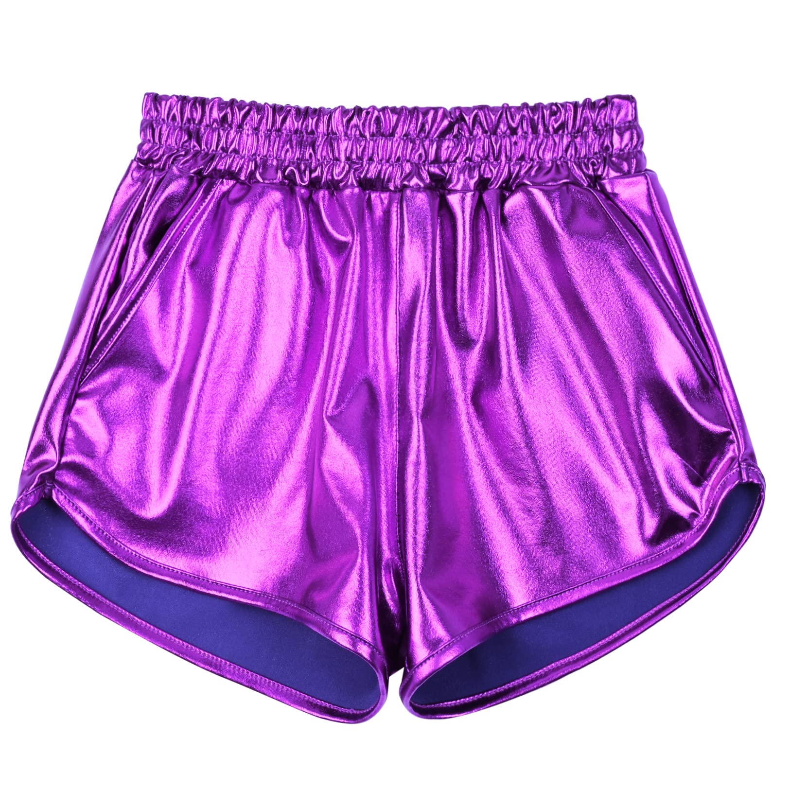 Mirawise Girls Metallic Shorts Shiny Hot Pants Sparkly Dance Outfits Short Pants