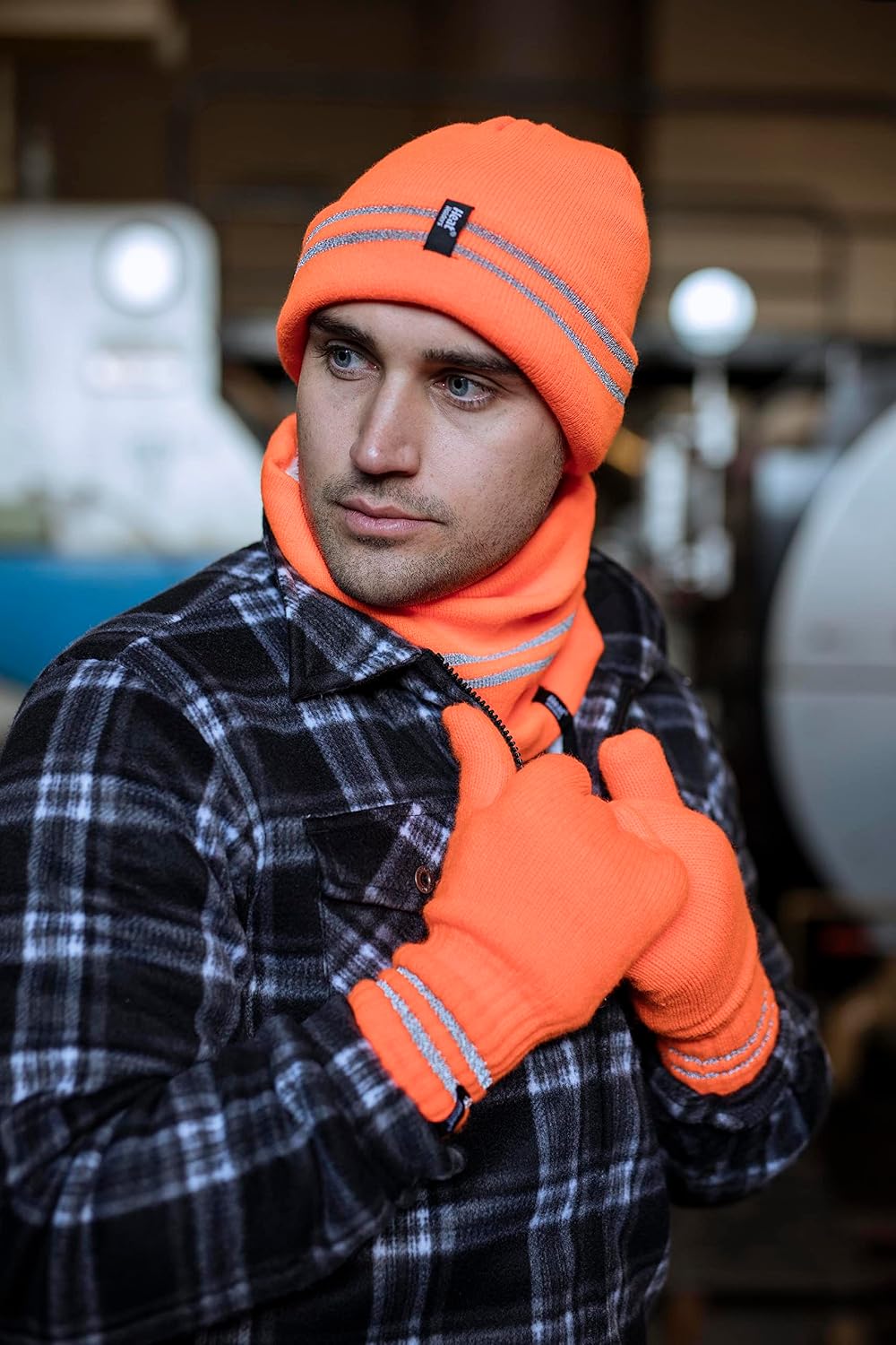 HEAT HOLDERS - Mens Hi Vis Reflective Thermal Fleece Insulated Winter Gloves