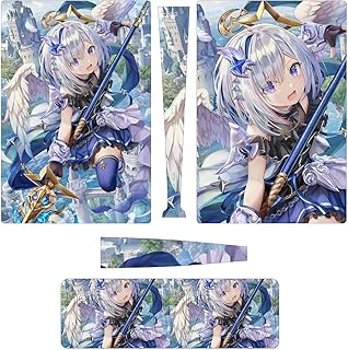 【PS5用 デジタル版】 PS5 スキンシール VTuber かなたん PP天使 キャラクター柄 萌グッズ 抗衝撃/全面保護 撥油 飛散 指紋防止 側面対応 傷隠せ 本体 コントローラー 繰り返し貼り付け可能 貼り付け簡単 保護カバー アクセサリー かっこいい プレゼント