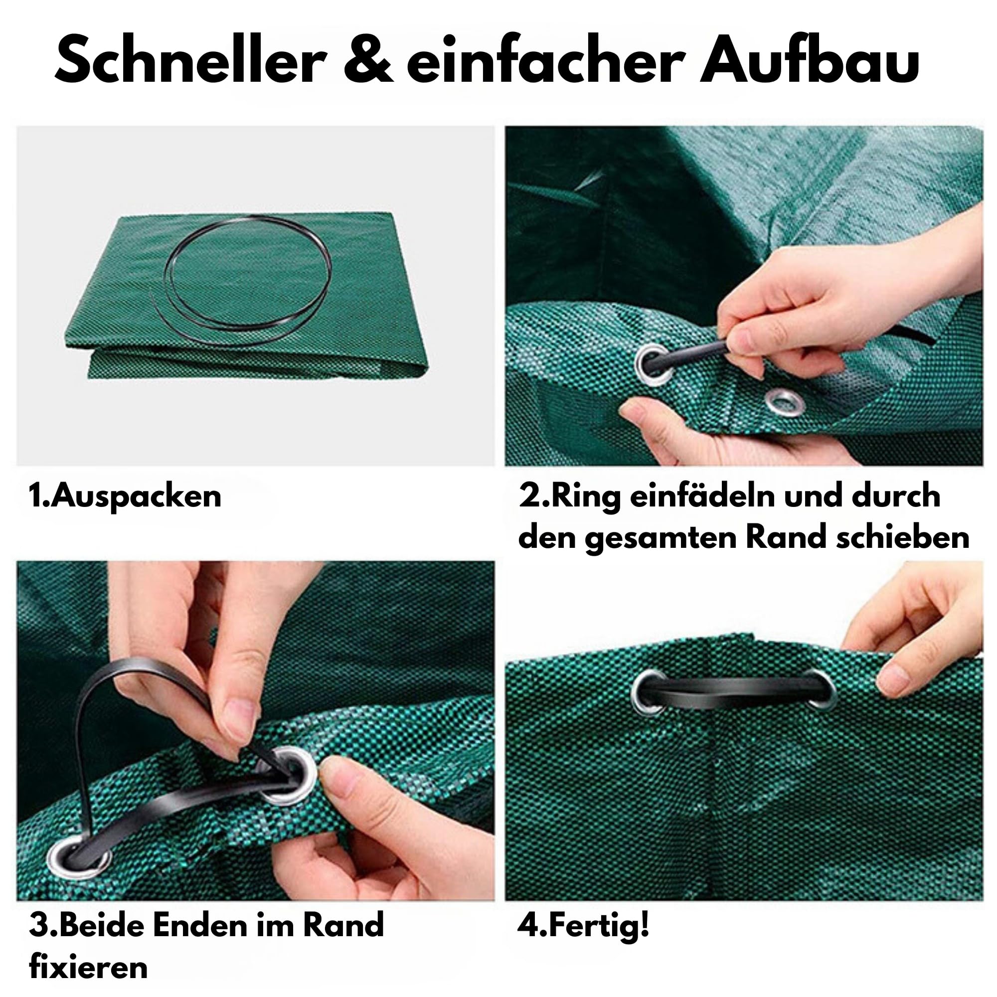 DIVID® Gartensäcke mit Trageschlaufen |Gartensack 9x 272L Set Laubsack Gartenabfallsack - Selbststehend 4 Griffe Stabil Robust & Faltbar - Rasenschnitt für Gartenabfälle Grünschnitt Laubabfall