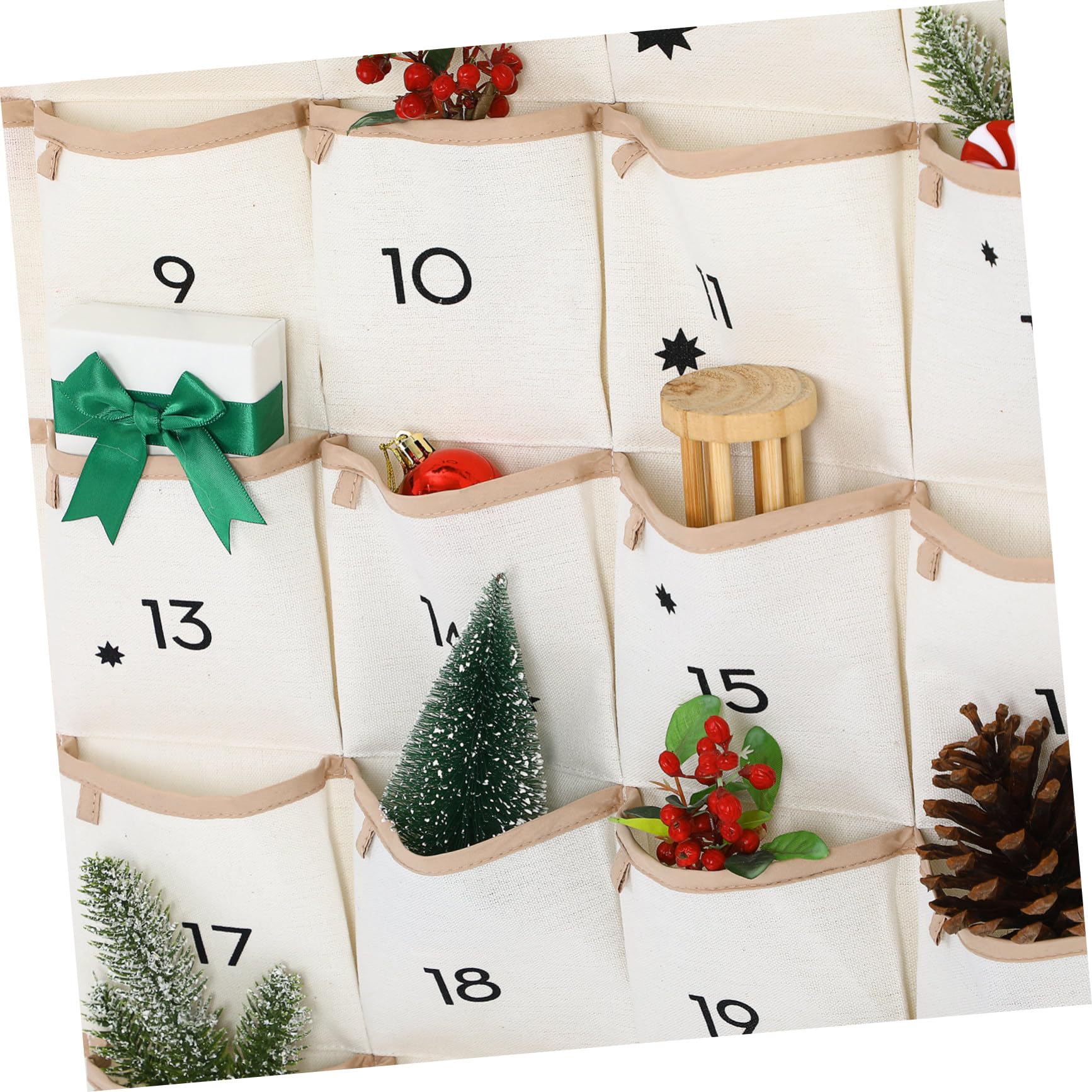 Adventskalender Zum Befüllen Aus Canvas 24 Fächer Wandkalender 120x47cm Praktische Weihnachtsaufbewahrung Für Kinder Und Partner