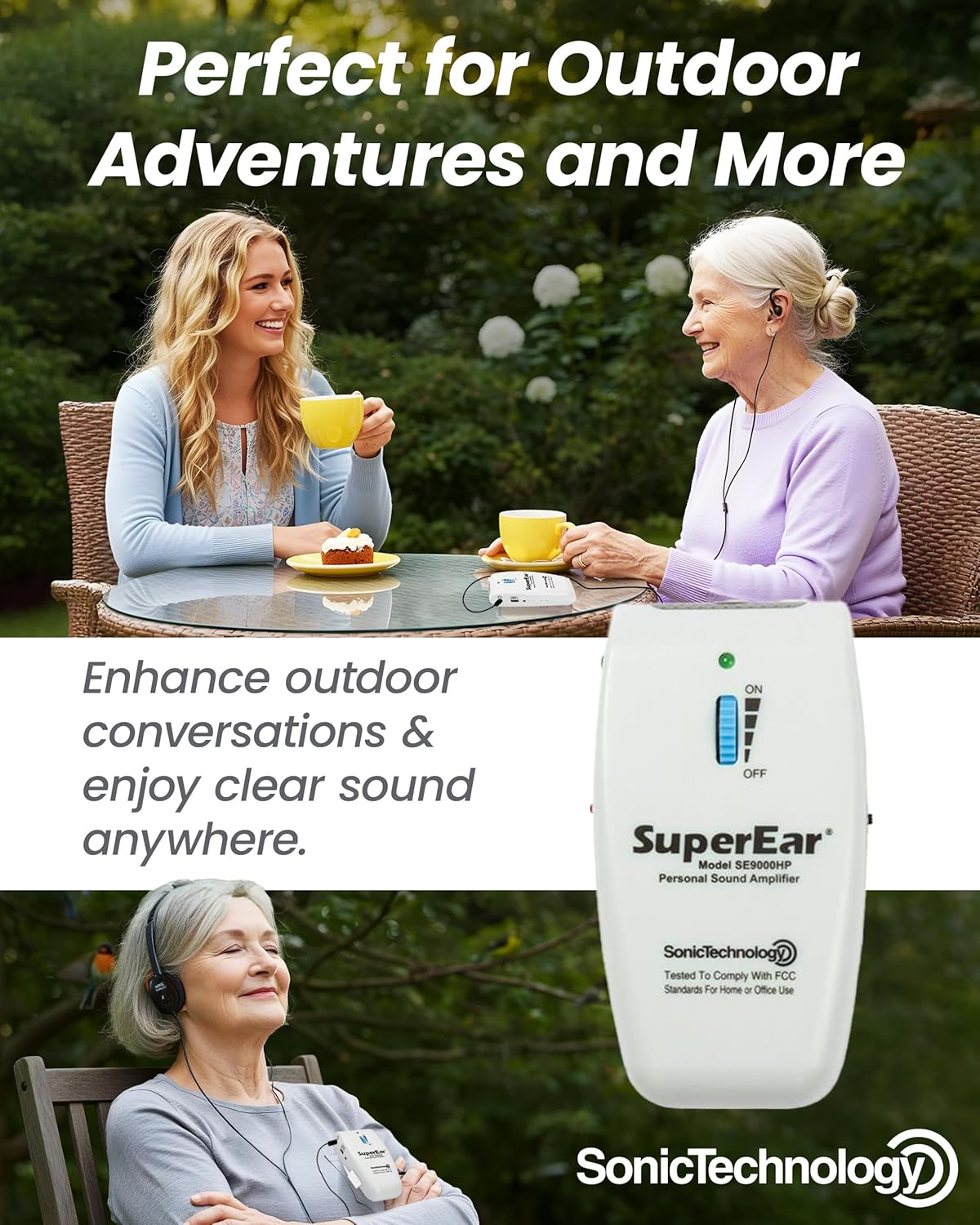 SuperEar Model SE9000HP for Seniors - Hearing Amplifiers for Seniors & Elderly, Super Ear Personal Sound Amplifier, Sound Amplifier Listening Device & Audio Accessories in 50dB Ambient Sounds Increase - Image 3