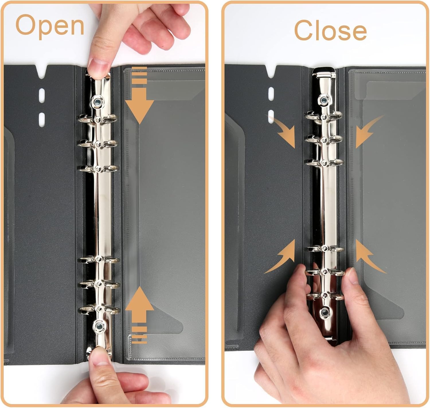 CAGIE A7 Binder 6 Ring Notebook with Dividers Refillable Planner Binder with Pockets, A5 Refill Paper Include Planning Square Ruled and Dotted Pages, 4.13 x 5.71 In, (Grey, A7 Hourly&Dot Page) - Image 9