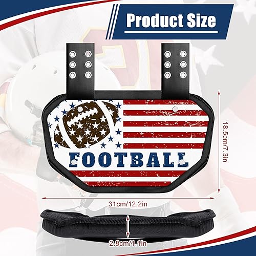 Miniatura 2 de Liliful Placa trasera de fútbol para jugadores de fútbol con respaldo de espuma de impacto, placa trasera de fútbol para deportes de otoño,
