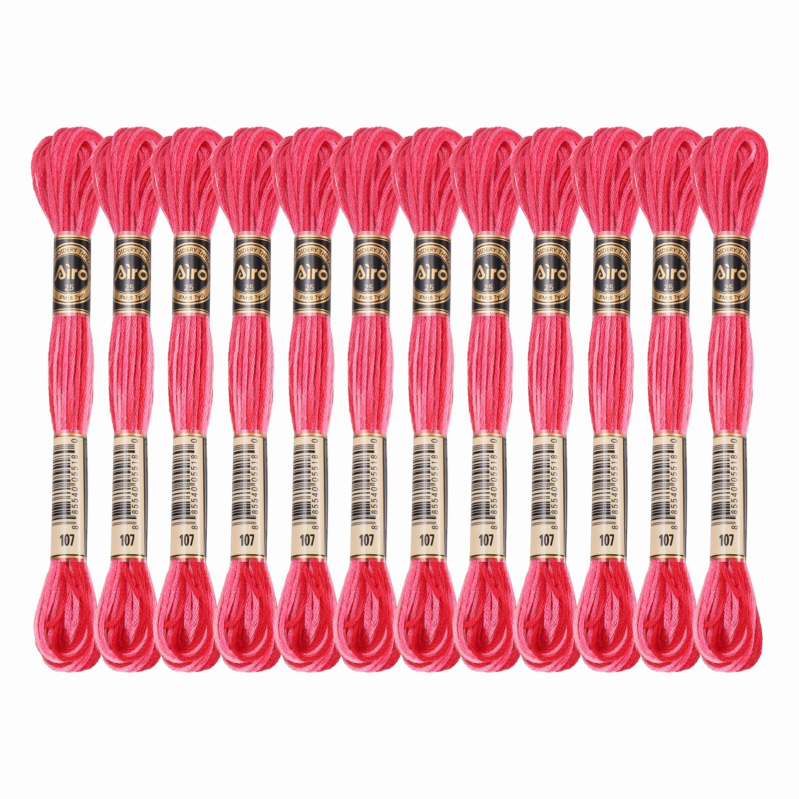 PATIKIL 12 Skeins Embroidery Floss, Polyester Embroidery Threads Bracelets String for Cross-Stitch Hand Embroidery, Red