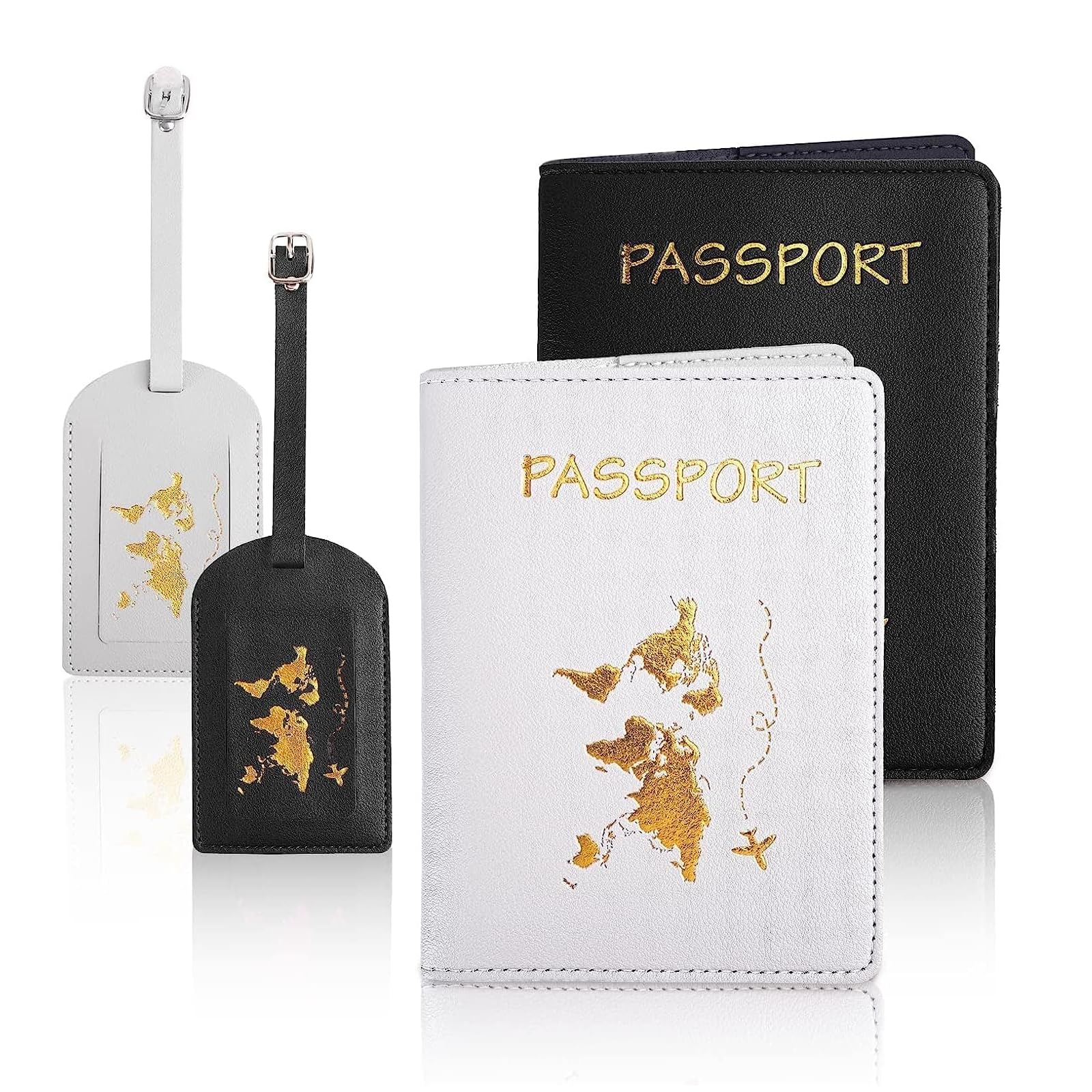 Porta Passaporto In PU Con Etichette Bagaglio - Anti-furto, Blu, Per Viaggi Business E Vacanze - Foto 4