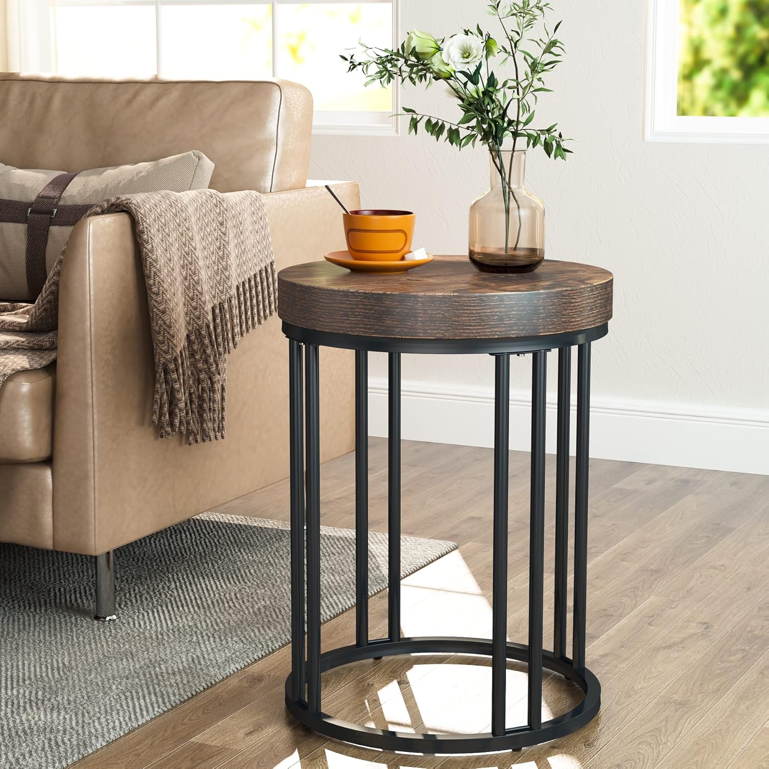 Buy Round End Table, Tribesigns Modern Side Table Small Accent Table