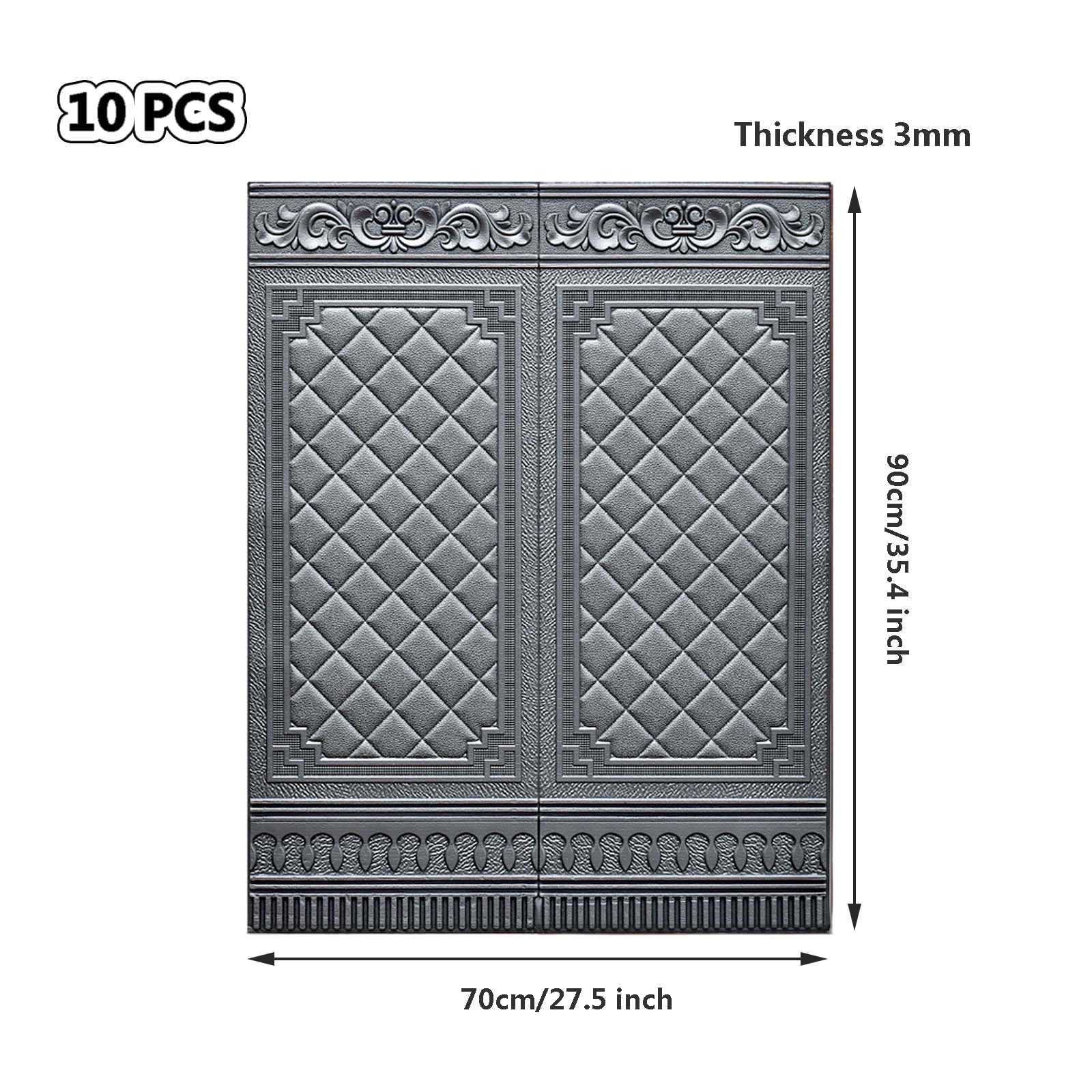 Papel Pintado De Ladrillo 3D 70x90cm 10 Piezas Azulejos De Pared Autoadhesivos para Bricolaje,Paneles De Pared 3D para Decoración del Hogar,Espesor 3 Mm,para Oficina,Sala De Estar,Dormitorio,Bl