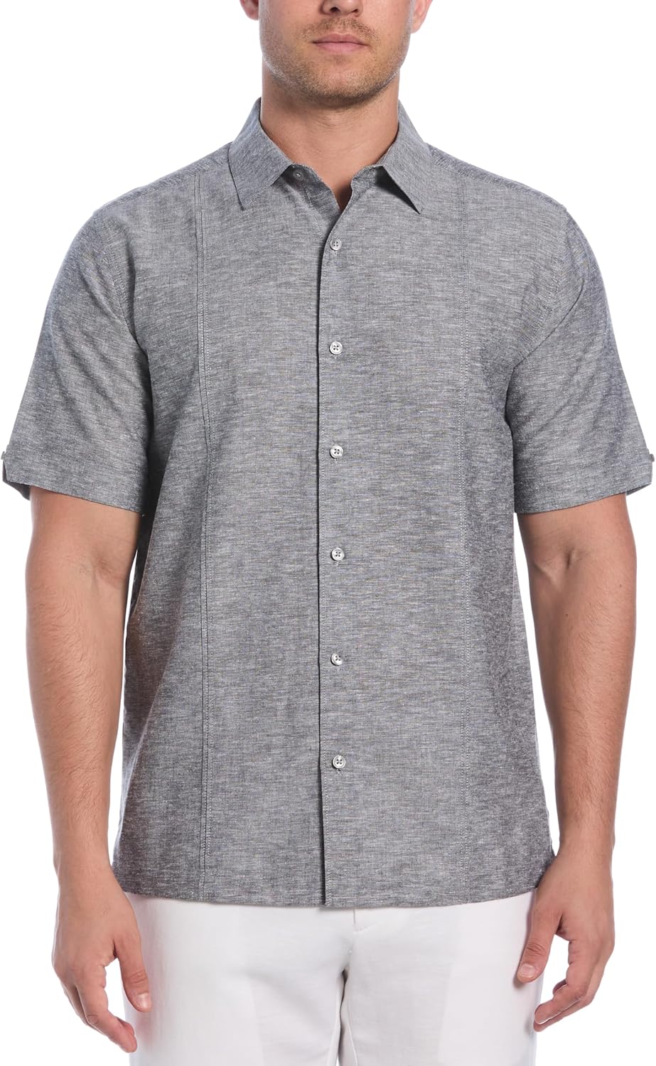 Cubavera Mens Linen Button Down Short Sleeve Shirt