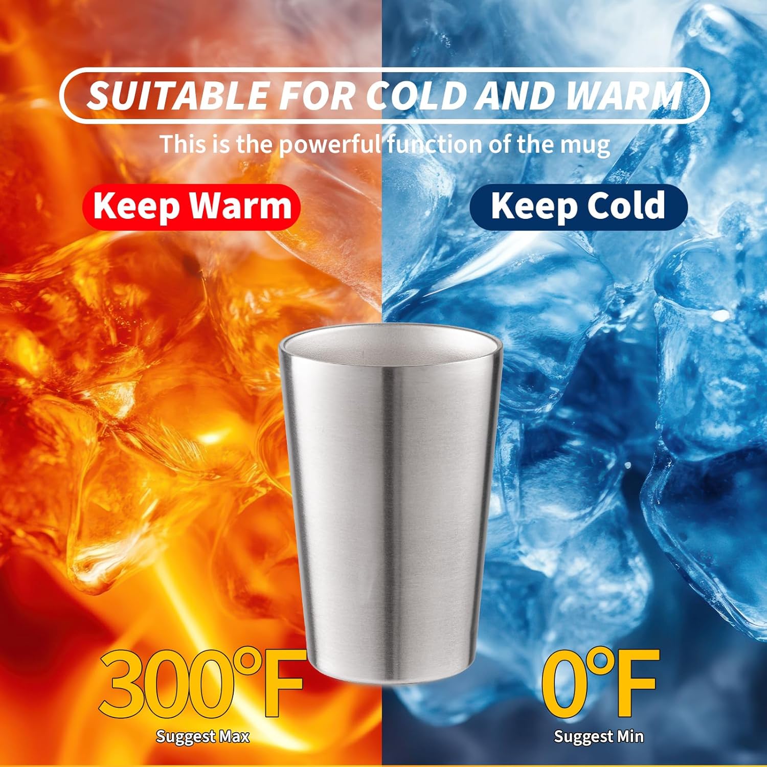 6 Pack 12 oz Stainless Steel Insulated Cup, Double Wall Vacuum Small Metal Cup, Reusable Camping Cups Unbreakable Indoor Outdoor for Party, Home, Office, BBQ, Silver - Image 2